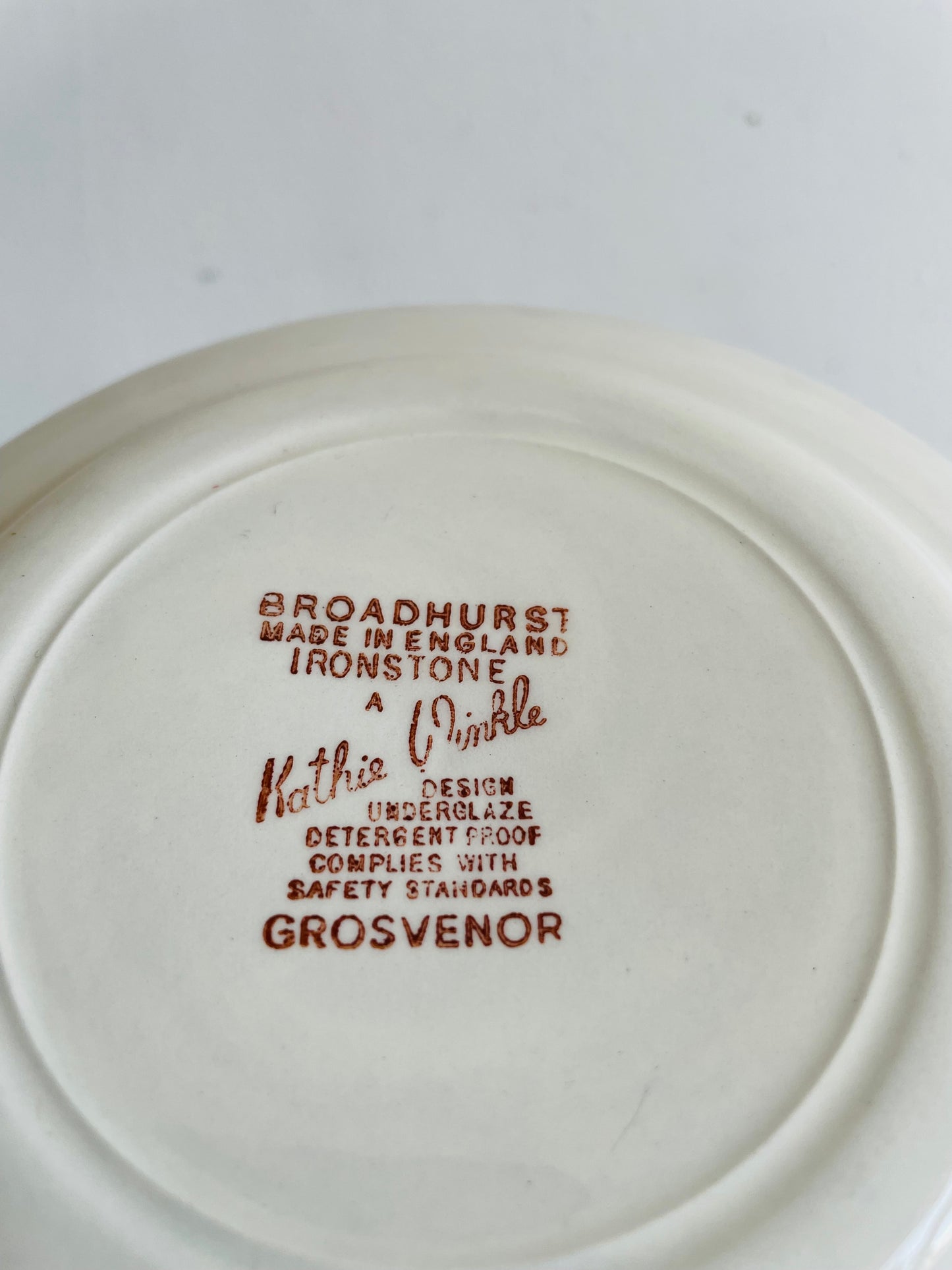 Broadhurst English Ironstone Side Dish Plate - Kathie Winkle Grosvenor Flower Pattern - Found in Killarney, Ireland