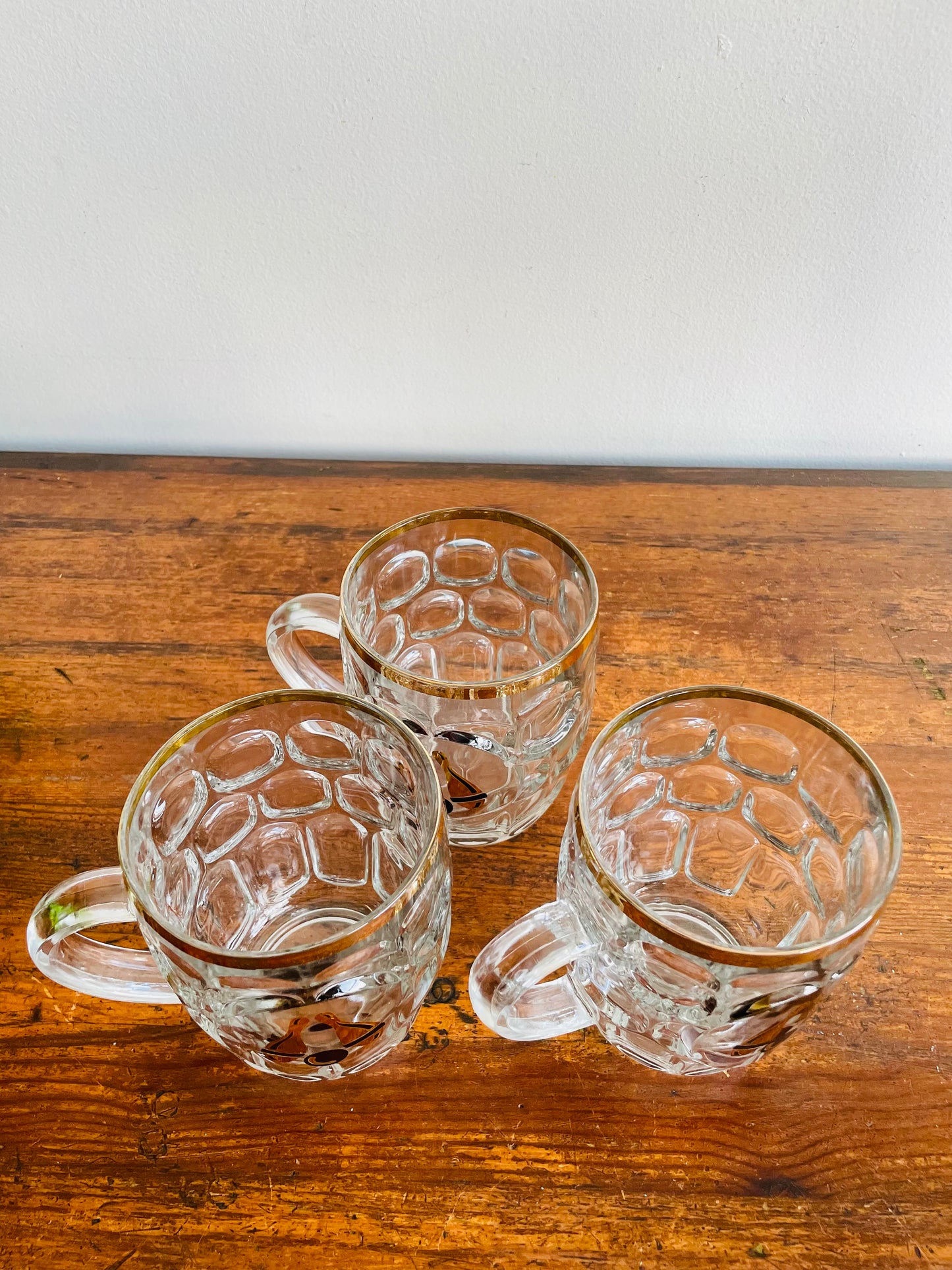 Beaverhead Glass Beer Mug Tankard with Bowling Graphic - Made in England - Set of 3