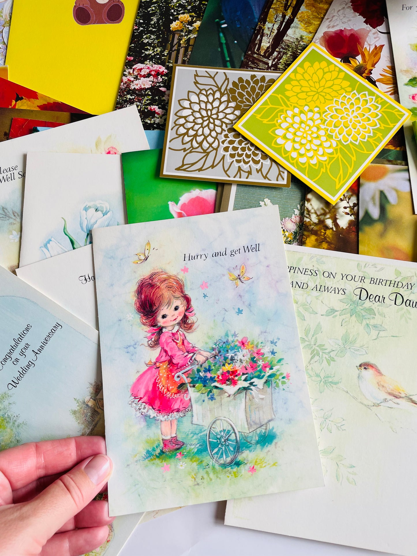 Vintage Box of Unused Assorted Greeting Cards for All Occasions - Set of 34 with Envelopes