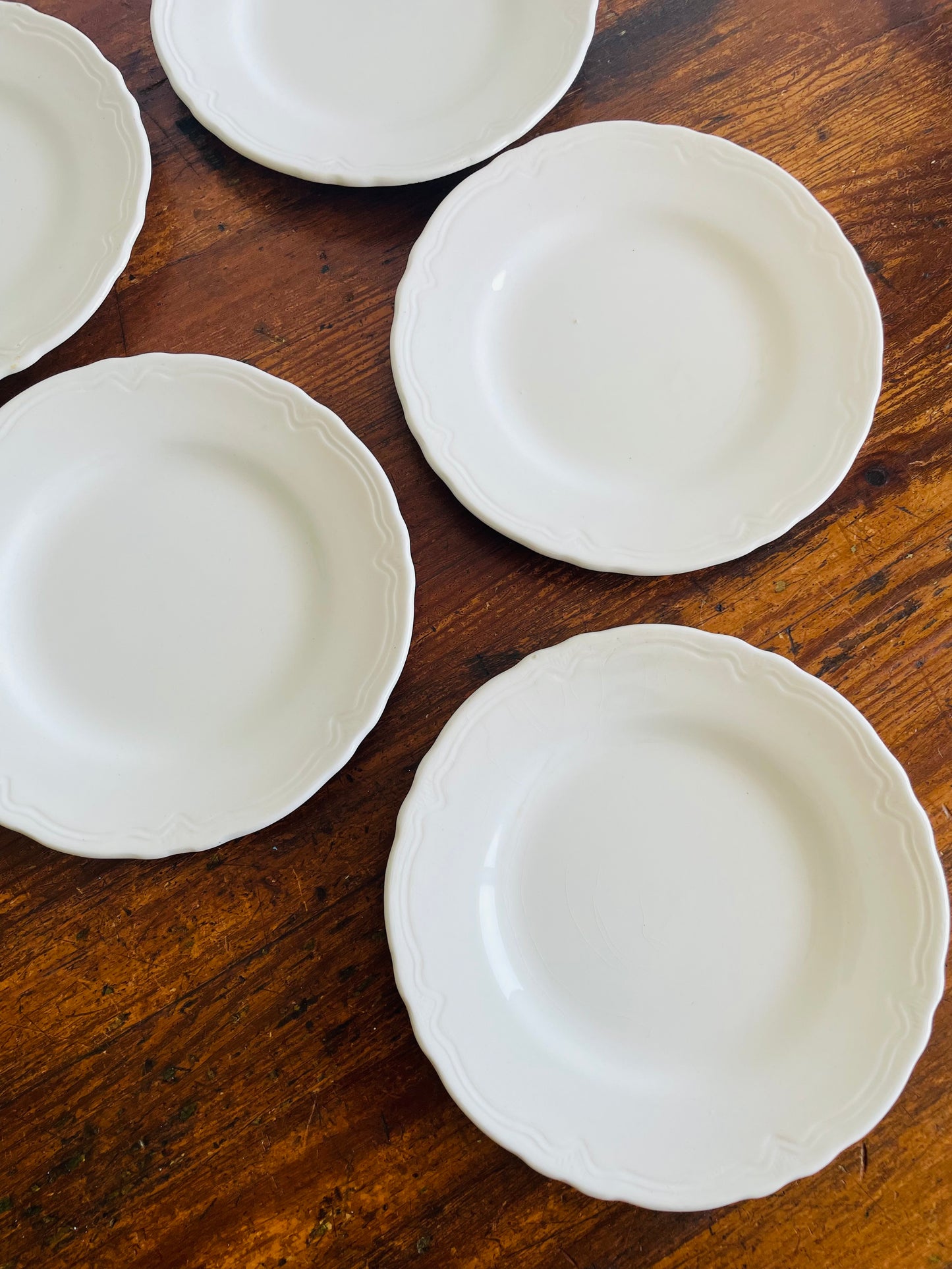 White Royal Art Pottery English Ironstone 7" Side Dish Plates - Set of 5