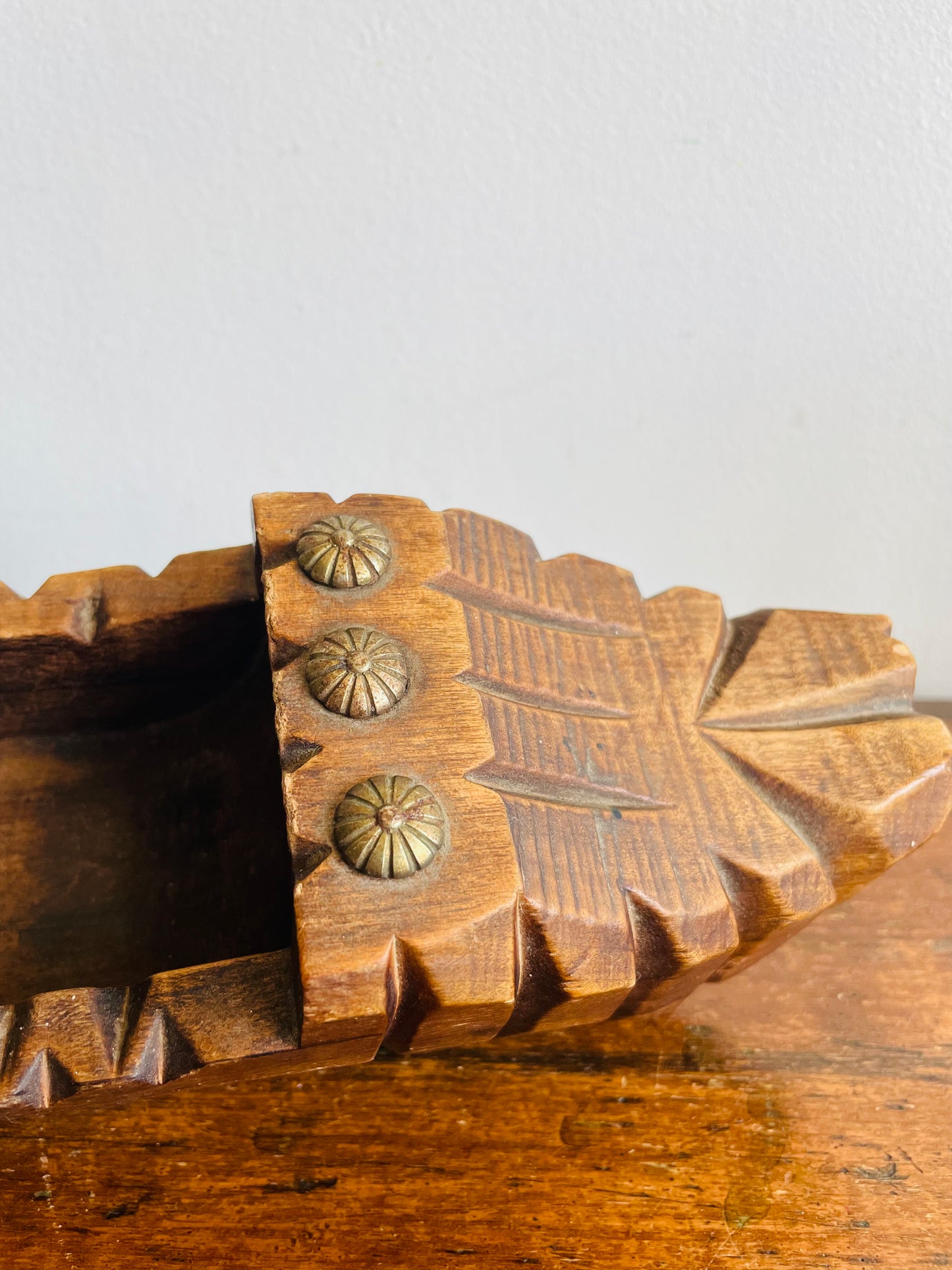 French Carved Wooden Shoe Brush Holder - Also Great for a Plant or Business Cards - Found in Dublin, Ireland