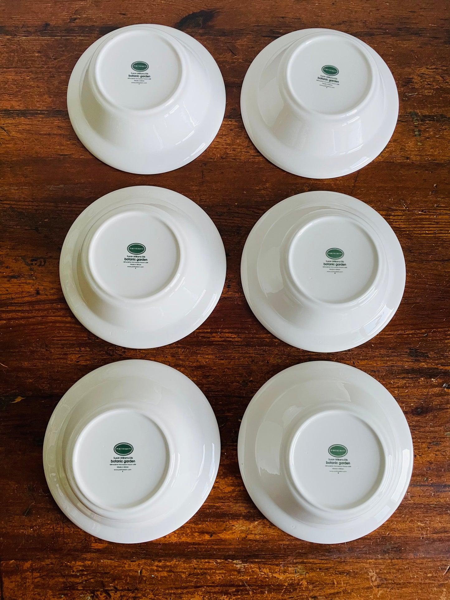 Portmeirion Susan Williams-Ellis Botanic Garden 6.5" Bowls - Set of 6 - Made in Britain