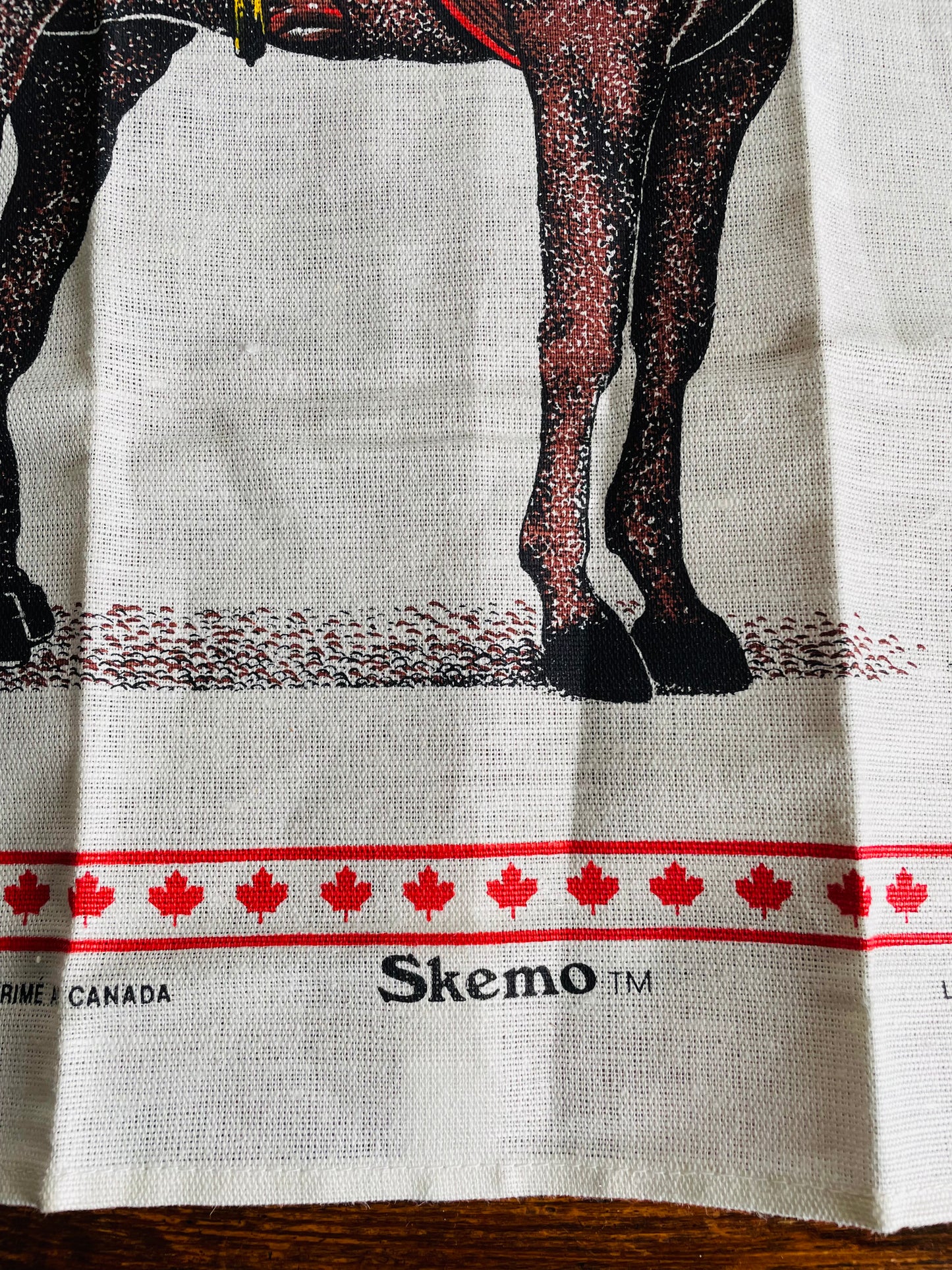 Brand New Vintage The Royal Canadian Mounted Police Linen & Cotton Blend Tea Towel - Skemo / Tony Paine - Silkscreened in Canada