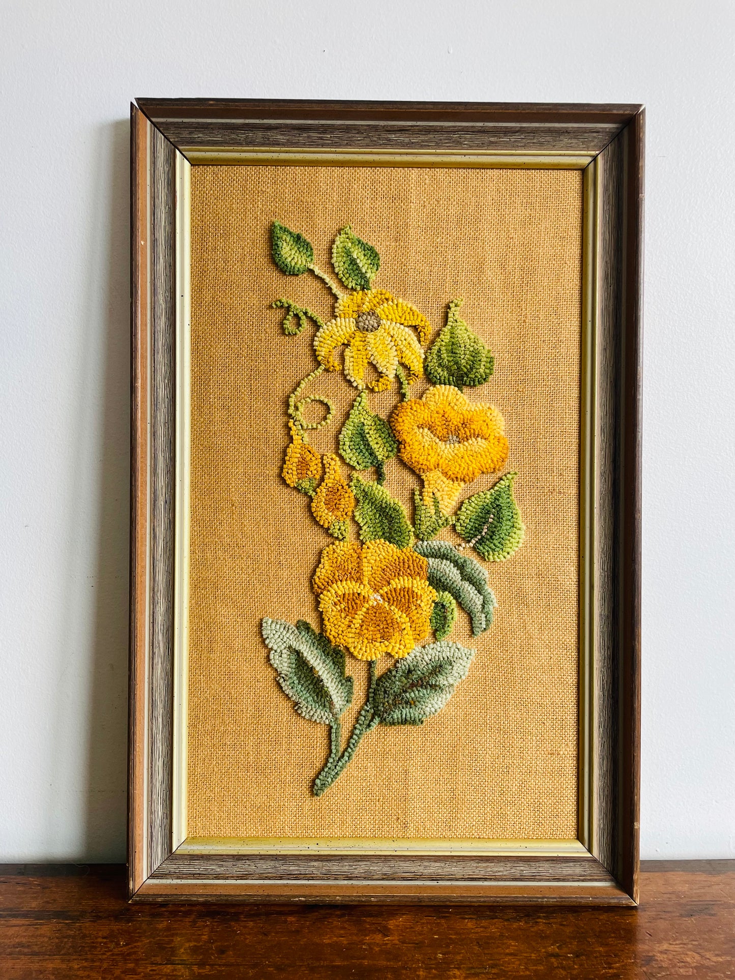 Tall Floral Rug Hook Embroidery Picture - June 19, 1979
