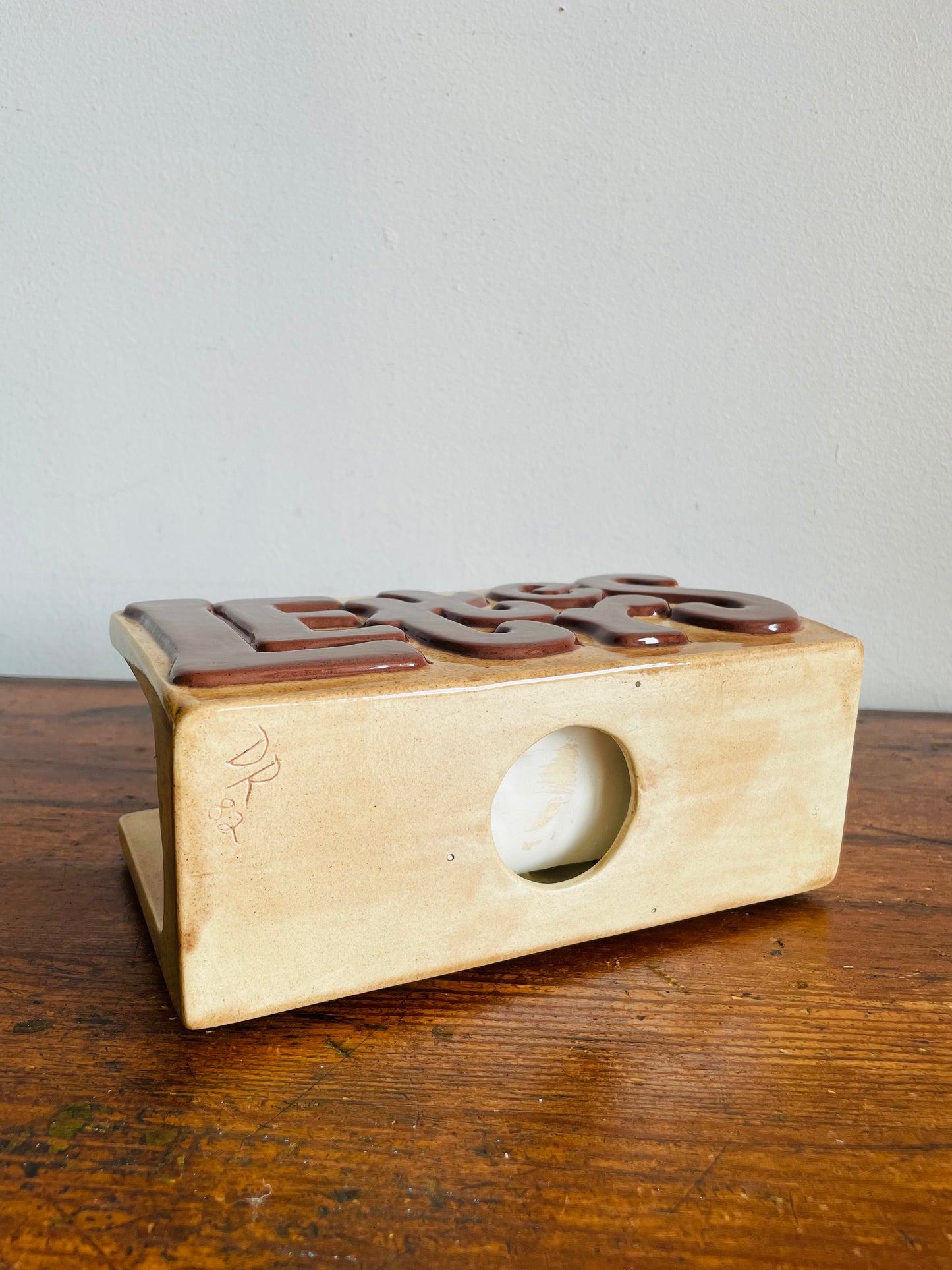 1982 Letters Mail Holder in Bubble Font - Hand Painted & Signed by DR
