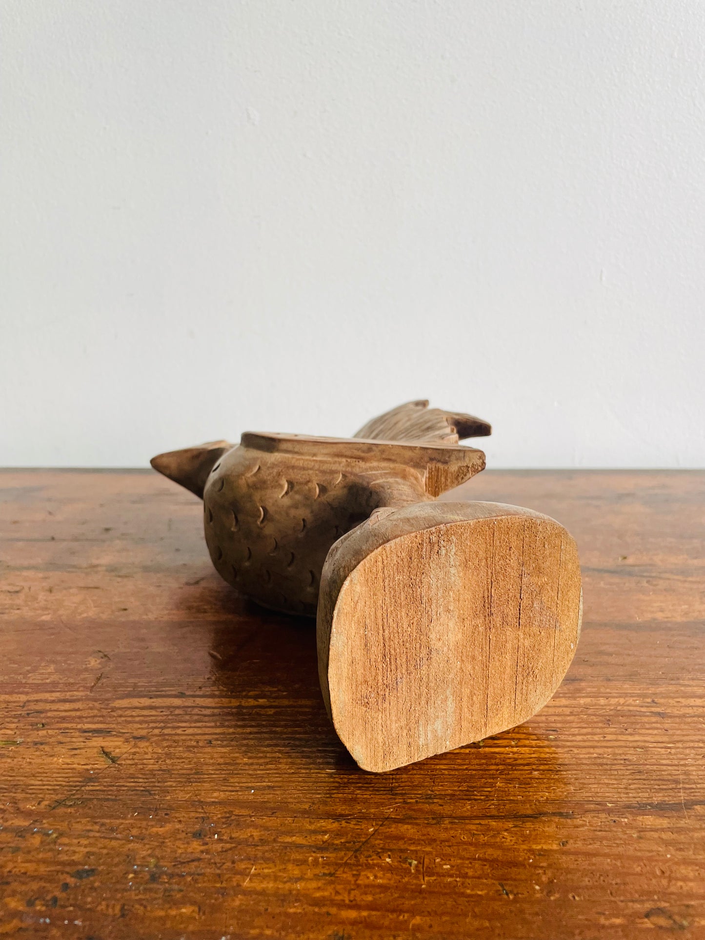 Hand Carved Wood Folk Art Rooster Statue