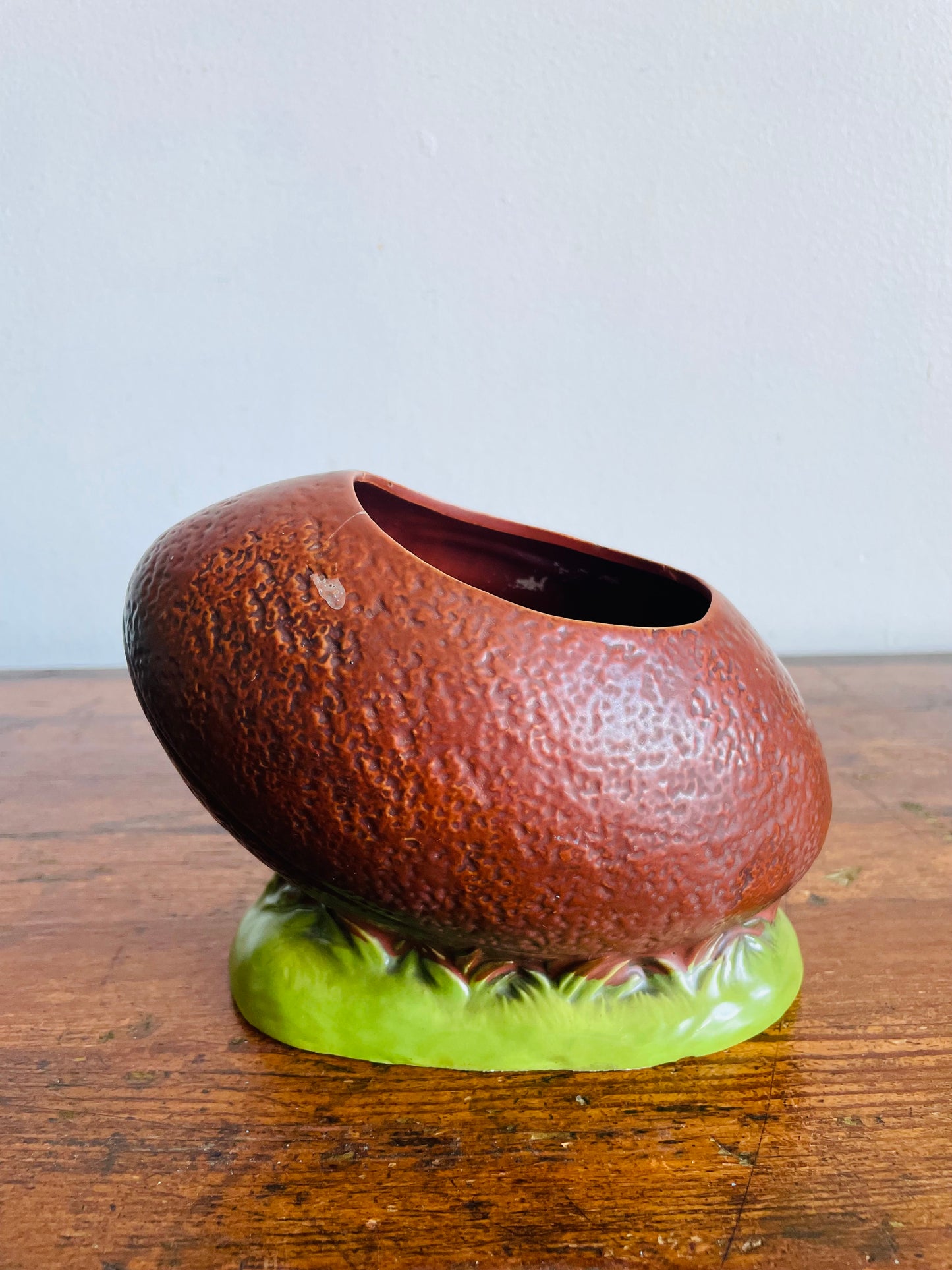 Vintage Ceramic Football Planter or Pencil Holder Cup - Made in Japan - Would Also Be Great to Hold Cutlery/Straws at a Football Party!