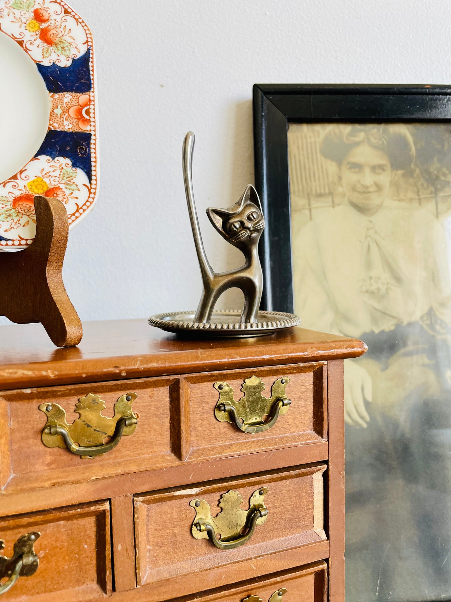 Seba Silver Plated Cat Ring Holder & Jewellery Dish - Made in England