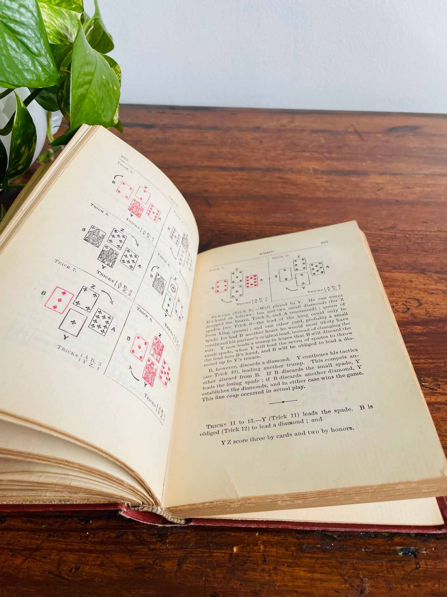 Antique Cavendish on Whist Hardcover Book - The Laws & Principles of Whist Stated, Explained & Illustrated (1870s) Twelfth Edition