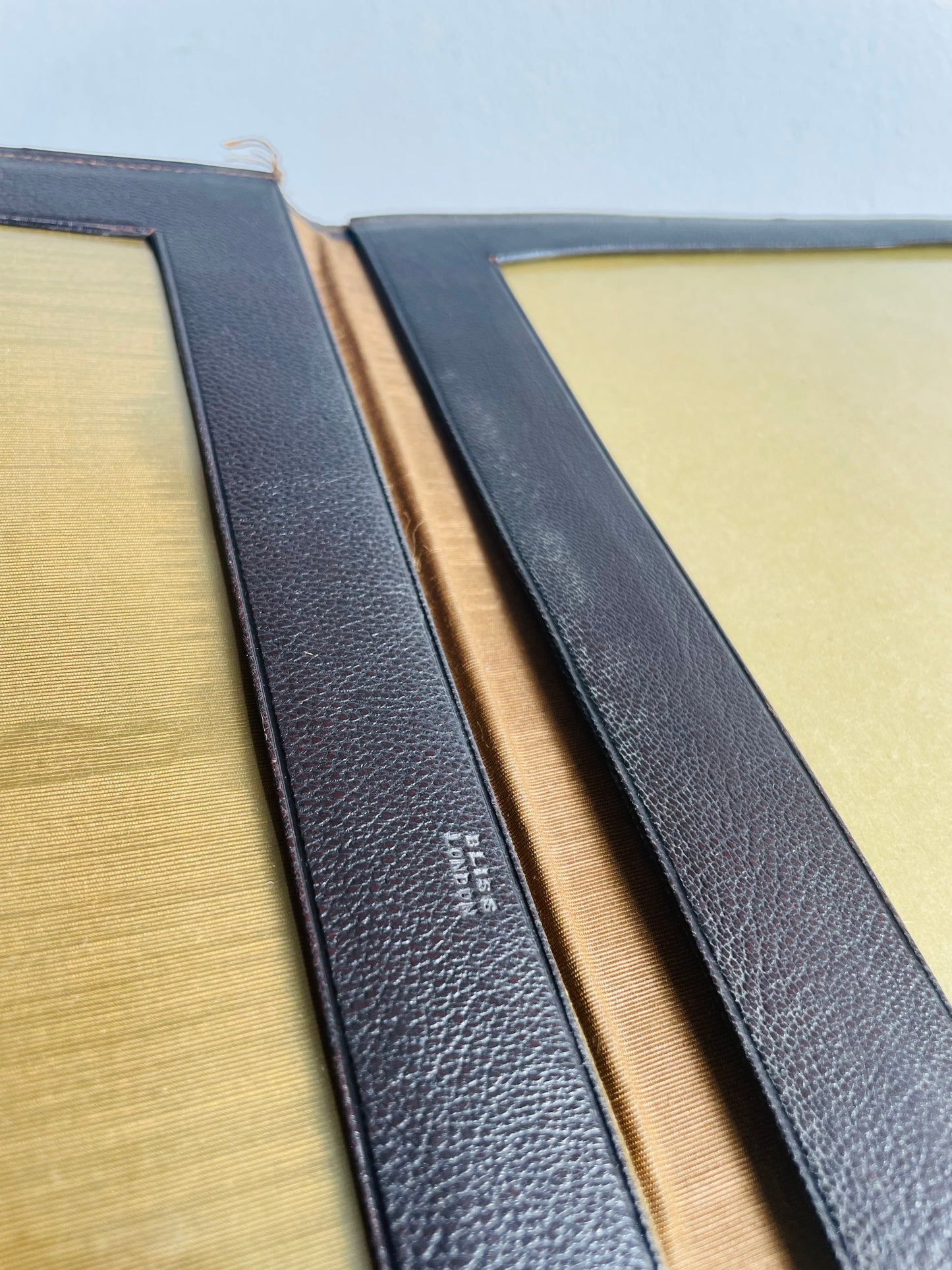 Bliss London Folding Leather Double Picture Frame - Made in England - 7" by 9" Photo Size