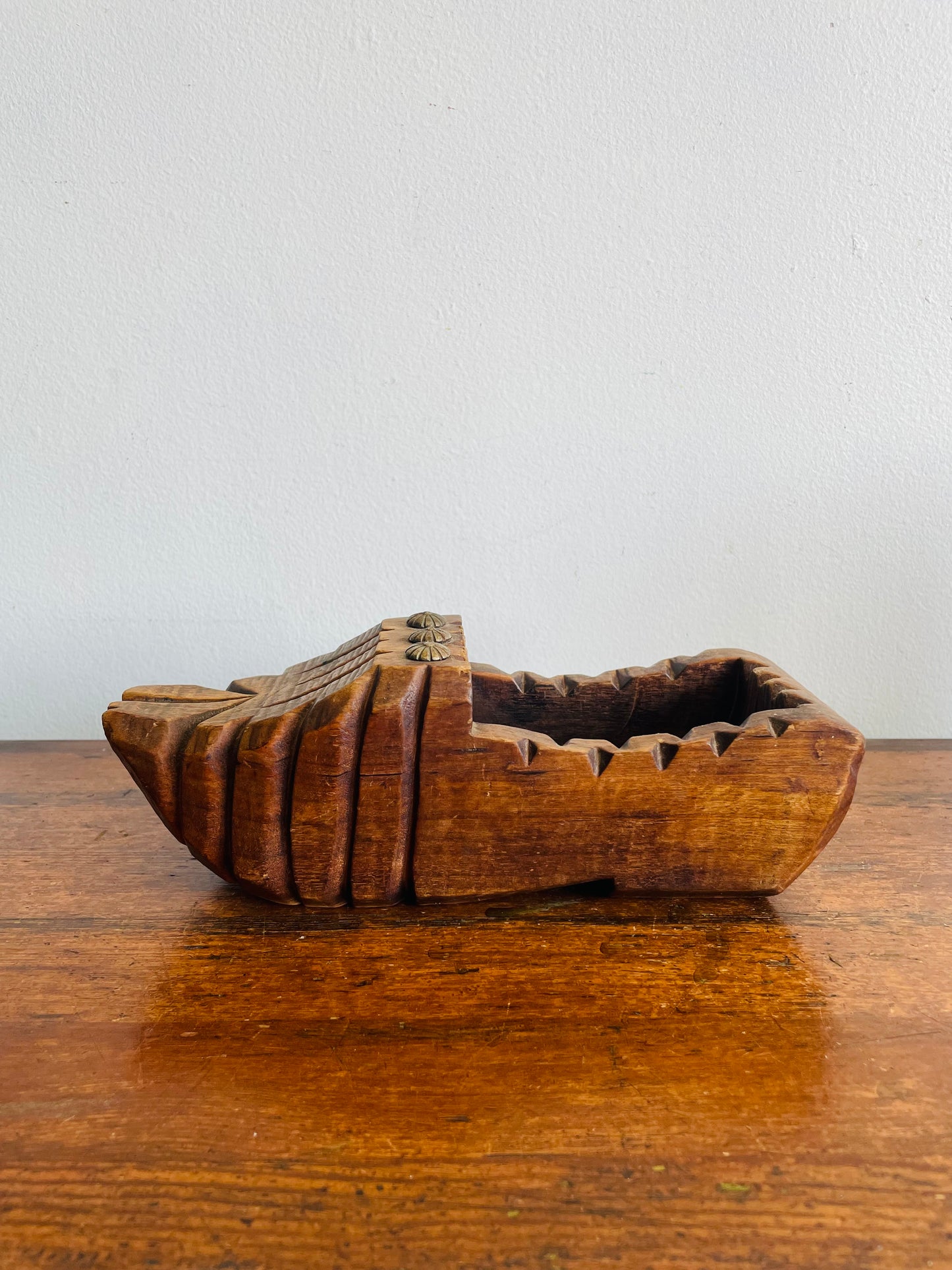 French Carved Wooden Shoe Brush Holder - Also Great for a Plant or Business Cards - Found in Dublin, Ireland