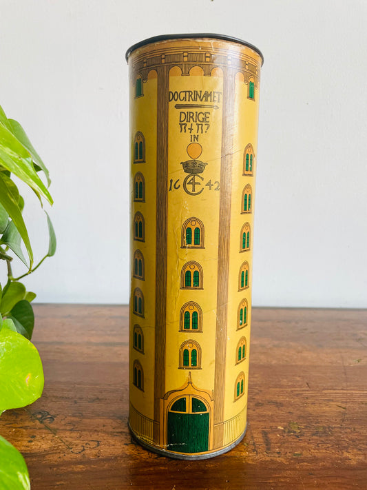 Vintage Cardboard & Metal Canister with Lid - Danish Agricultural Marketing Board Copenhagen - Made in Denmark