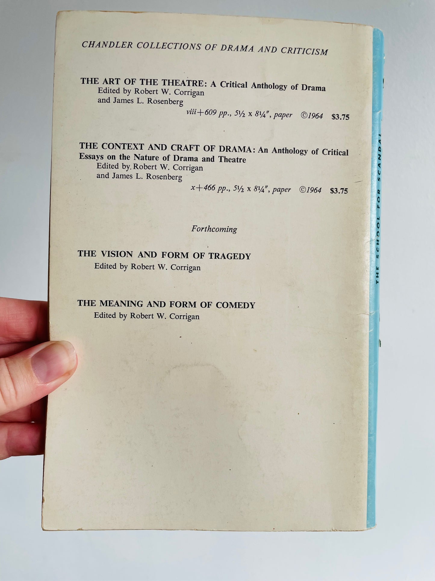 The School for Scandal by Richard Brinsley Sheridan Paperback Book (1961)
