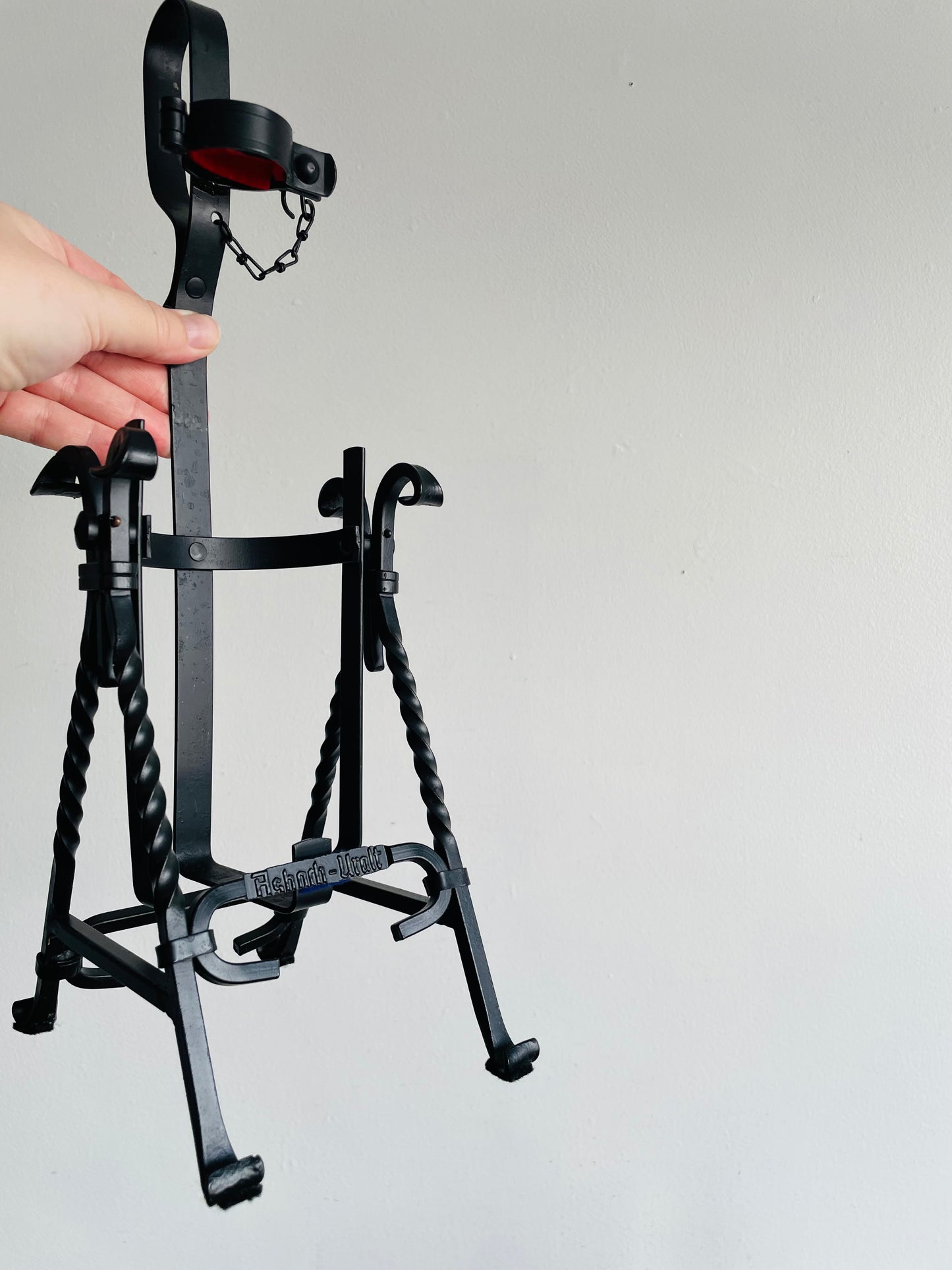 1960s Asbach Uralt Brandy Bottle Iron Swing Pour Cradle #1