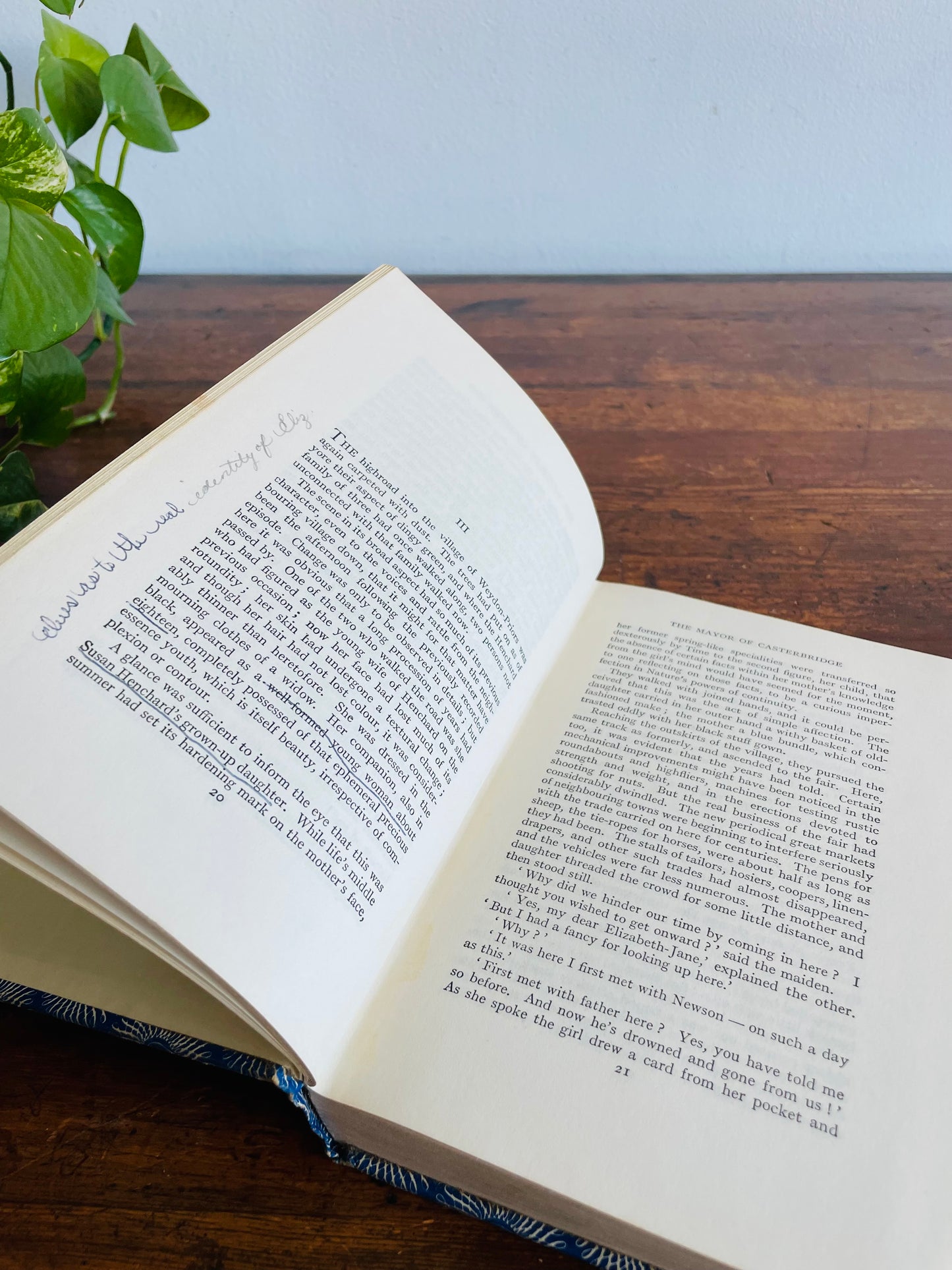 MacMillan Blue Hardcover Book Bundle - The Pearl by John Steinbeck (1958), Two Solitudes by Hugh MacLennan (1951), & The Mayor of Casterbridge by Thomas Hardy (1962)