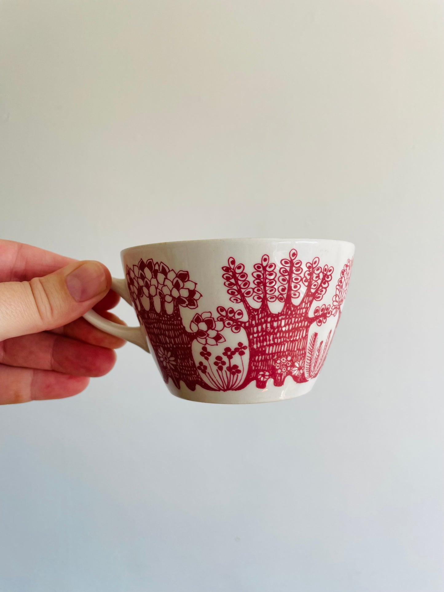 Figgjo Flint Norway Turi-Design "Arden" Set of 5 Pieces - Two Square Saucer Plates & Three Tea Cups