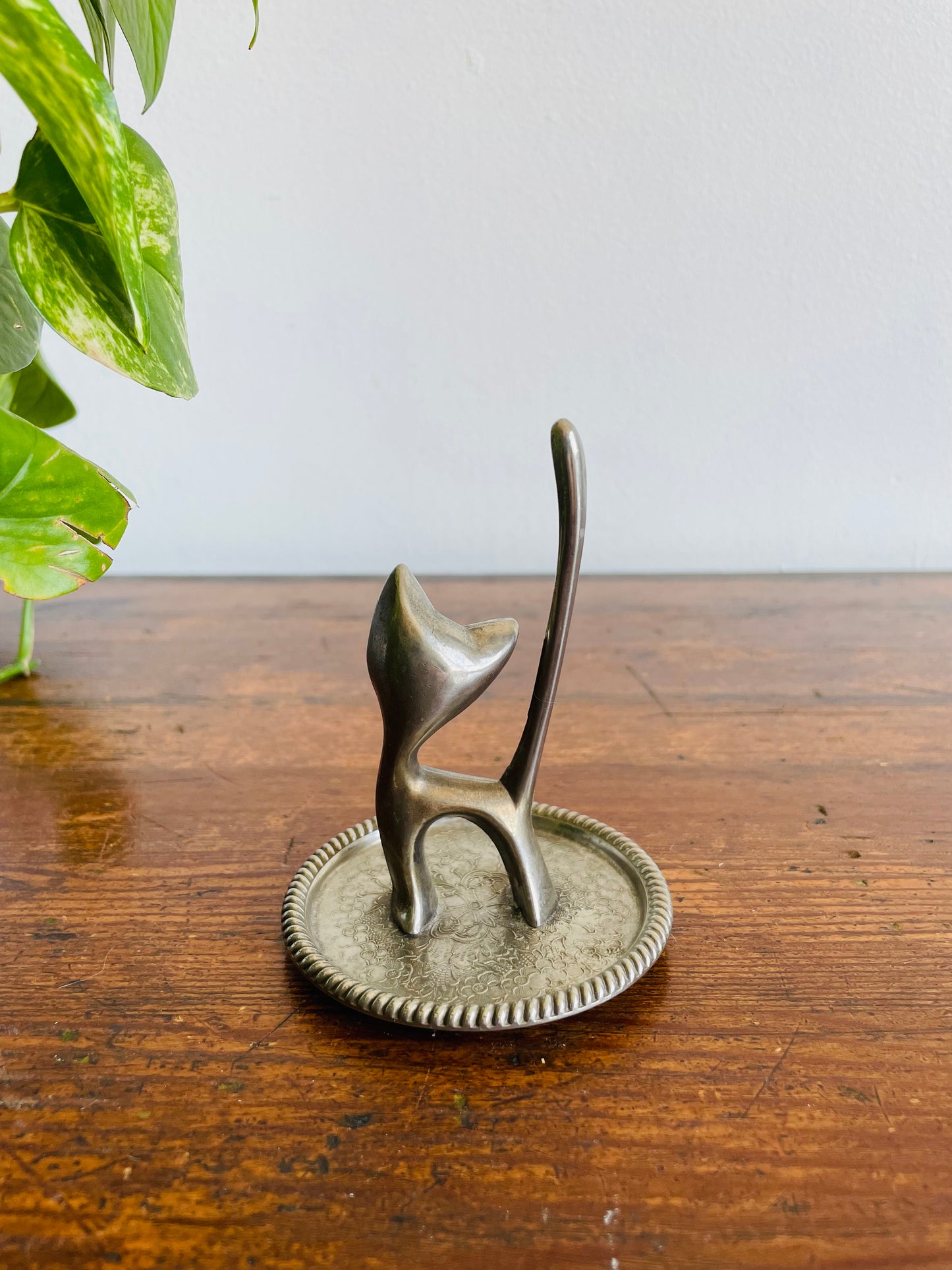 Seba Silver Plated Cat Ring Holder & Jewellery Dish - Made in England