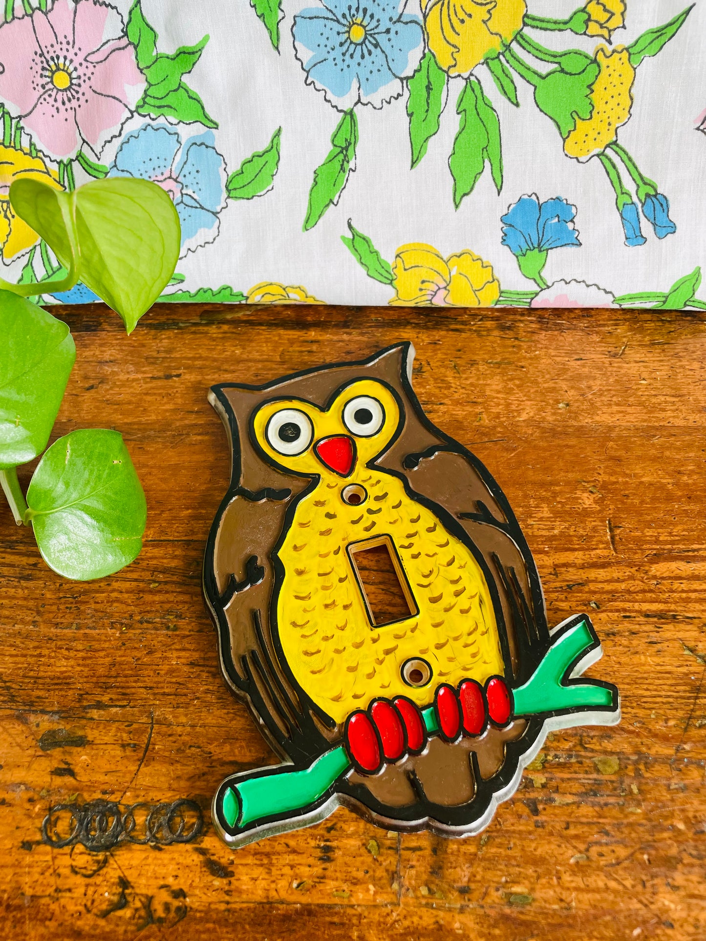 Owl on Branch Light Switch Plate Cover - Includes Two Screws