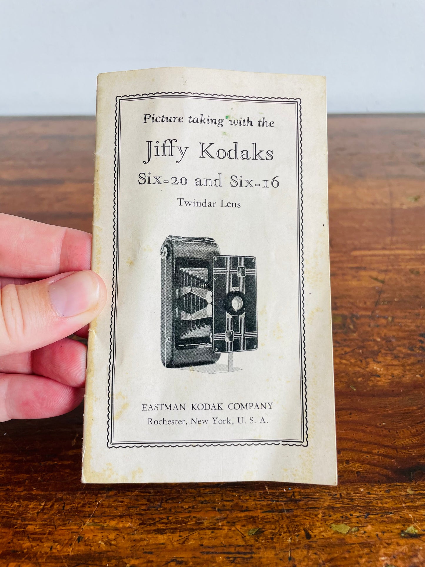 1930s Jiffy Kodak Six-16 Accordion Lens Camera - Made in Canada by Canadian Kodak Company - Comes with Original Box & Instruction Booklet