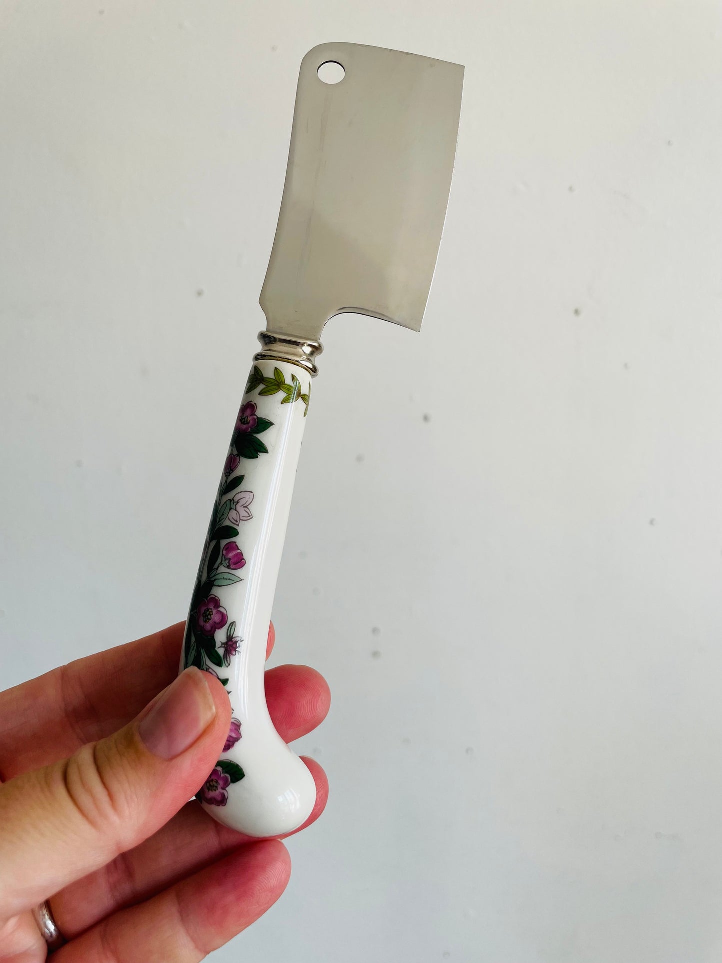 Vintage Stainless Steel Sheffield England Cheese Knives with Botanical Floral Handles - Set of 4 Pieces
