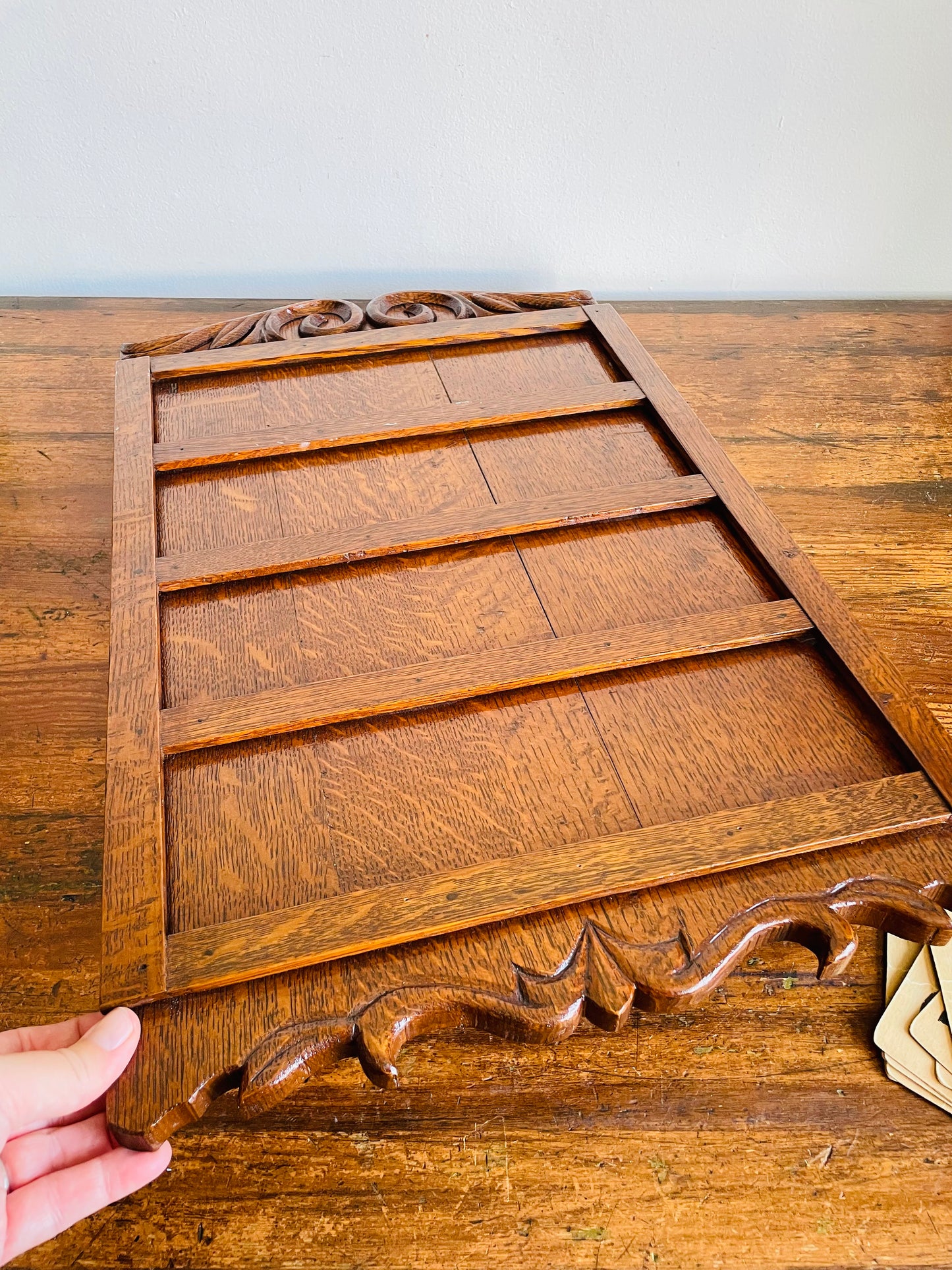 Antique Victorian Oak Wood Hymn Display Board - Includes 9 Number Cards - Found at Alberton Presbyterian Church, Alberton, Ontario (Built in 1878) - Church Salvage