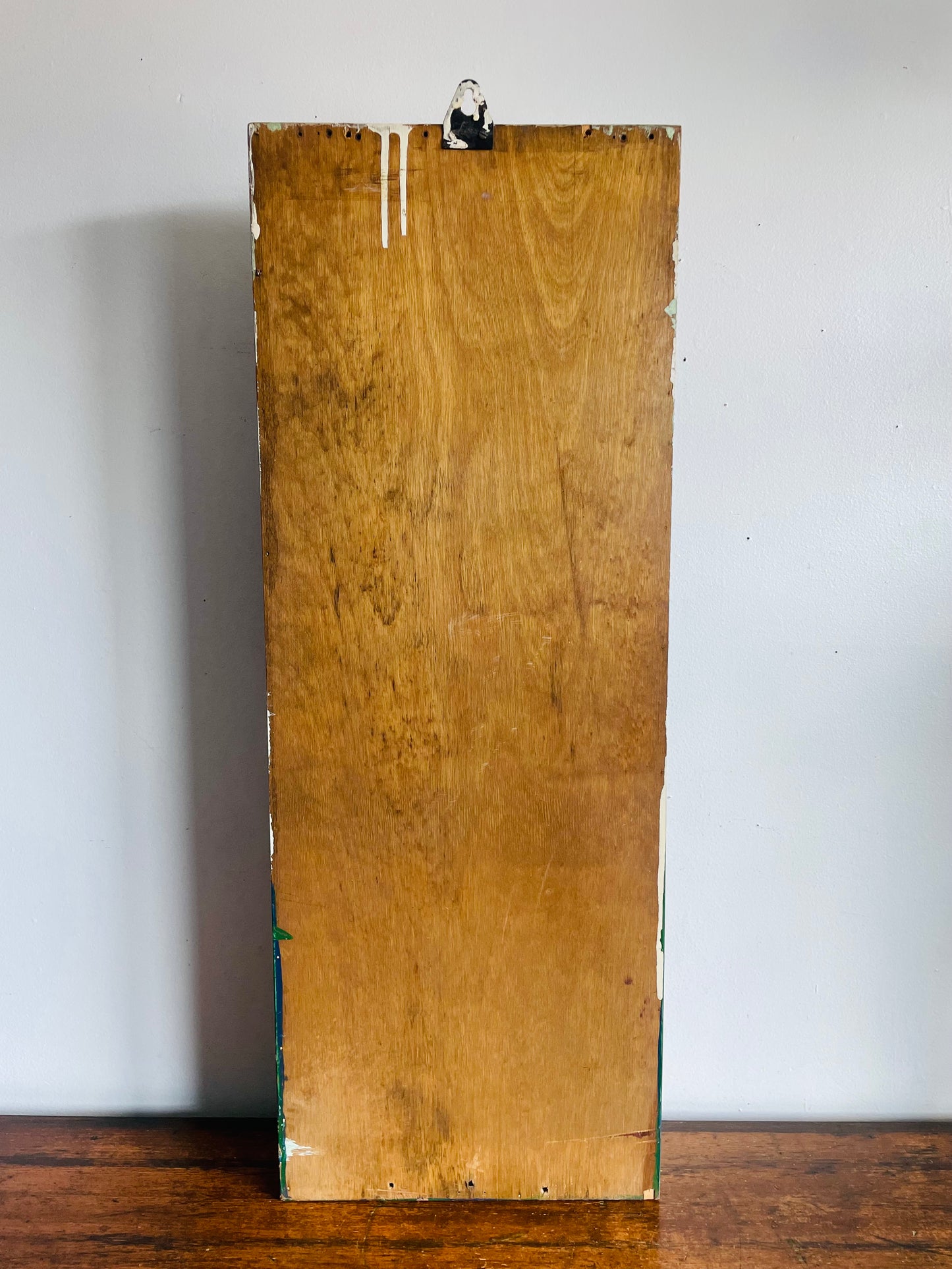 Antique Industrial Wood & Metal Time Card Slot Rack Holder with Numbers - Apothecary Shelf Decor Style - Can Lean or Hang on Wall