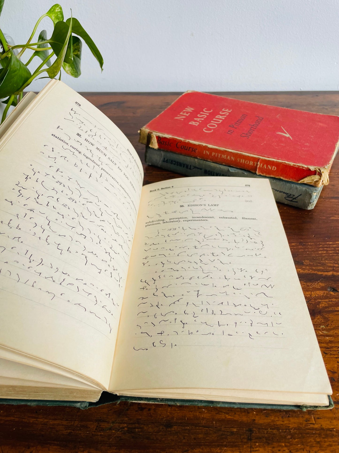 Shorthand Clothbound Hardcover Book Bundle - Set of 3 - Pitman Shorthand Dictation & Transcription, New Basic Course in Pitman Shorthand (1962), & Steps to Success in Shorthand Book II (1948)