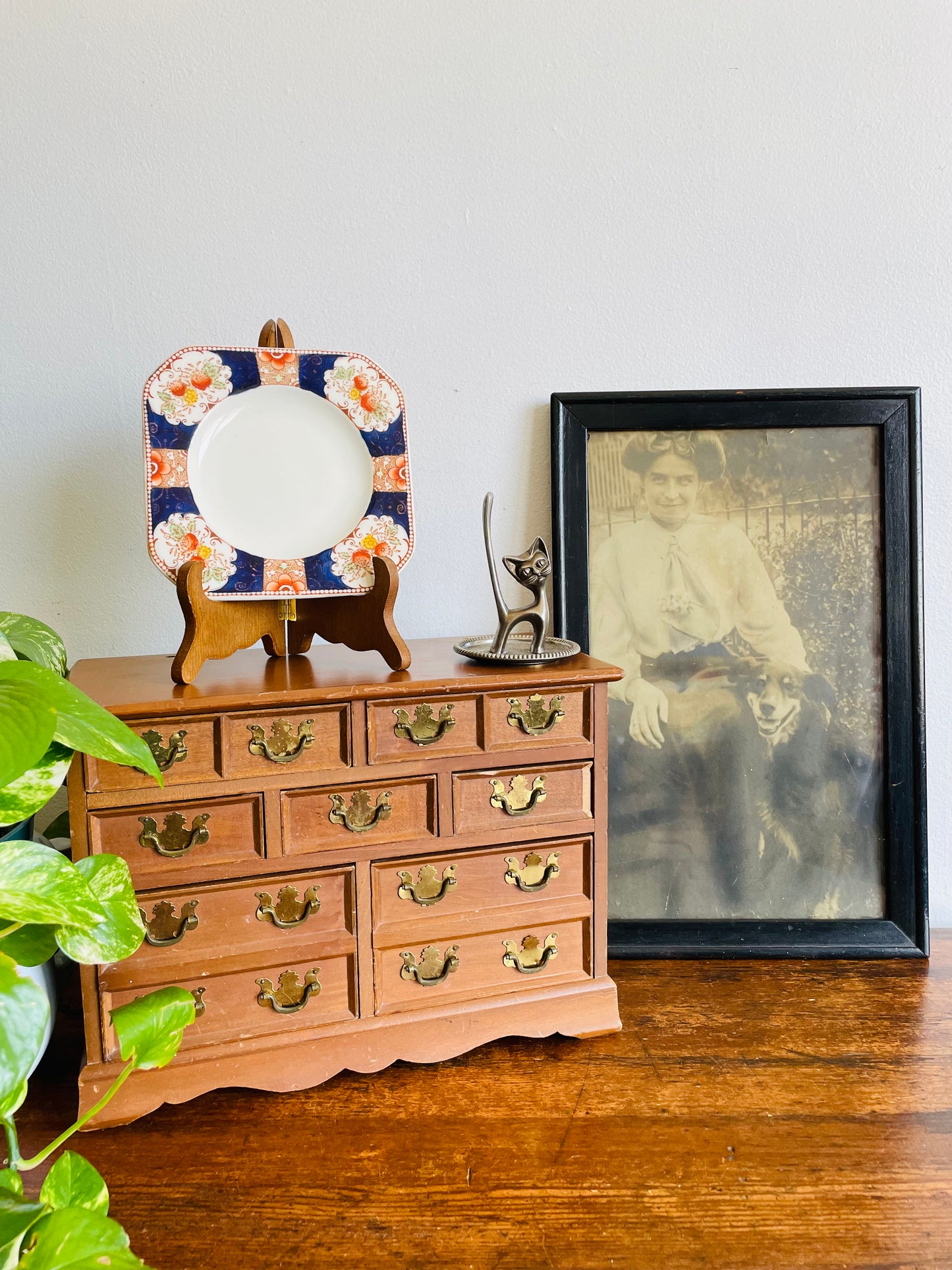 Seba Silver Plated Cat Ring Holder & Jewellery Dish - Made in England