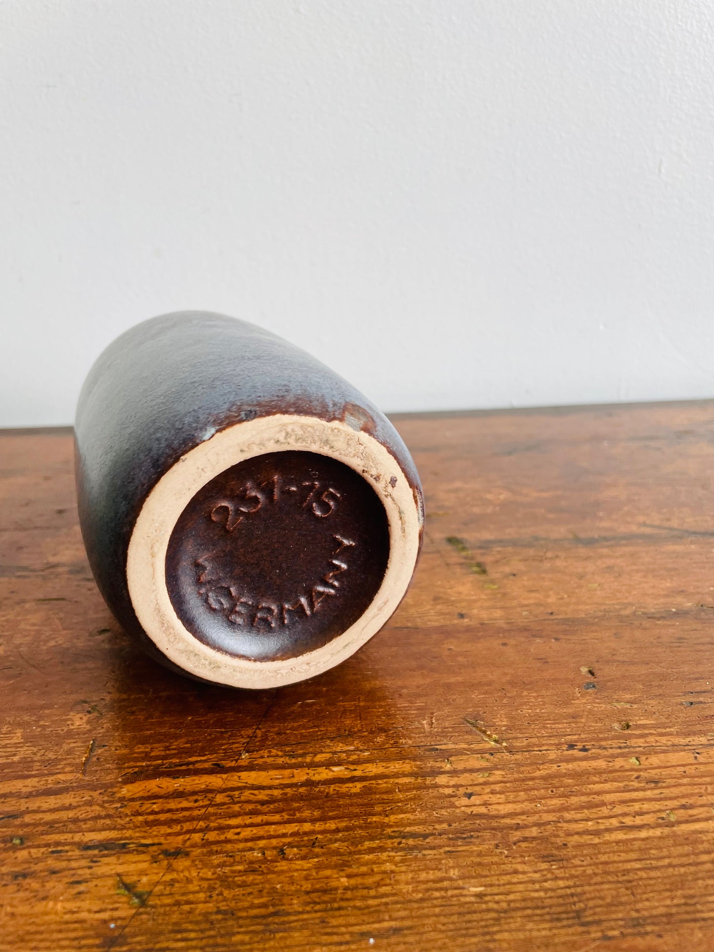 Mid-Century Blue West Germany Pottery Vase #231-15