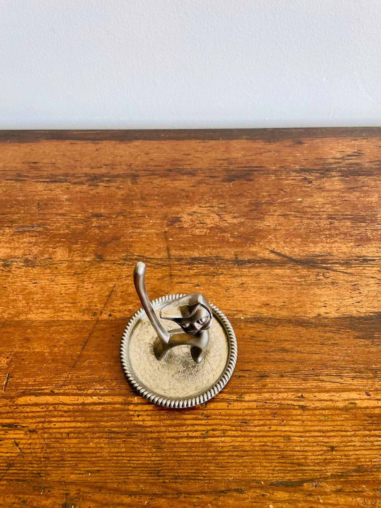 Seba Silver Plated Cat Ring Holder & Jewellery Dish - Made in England