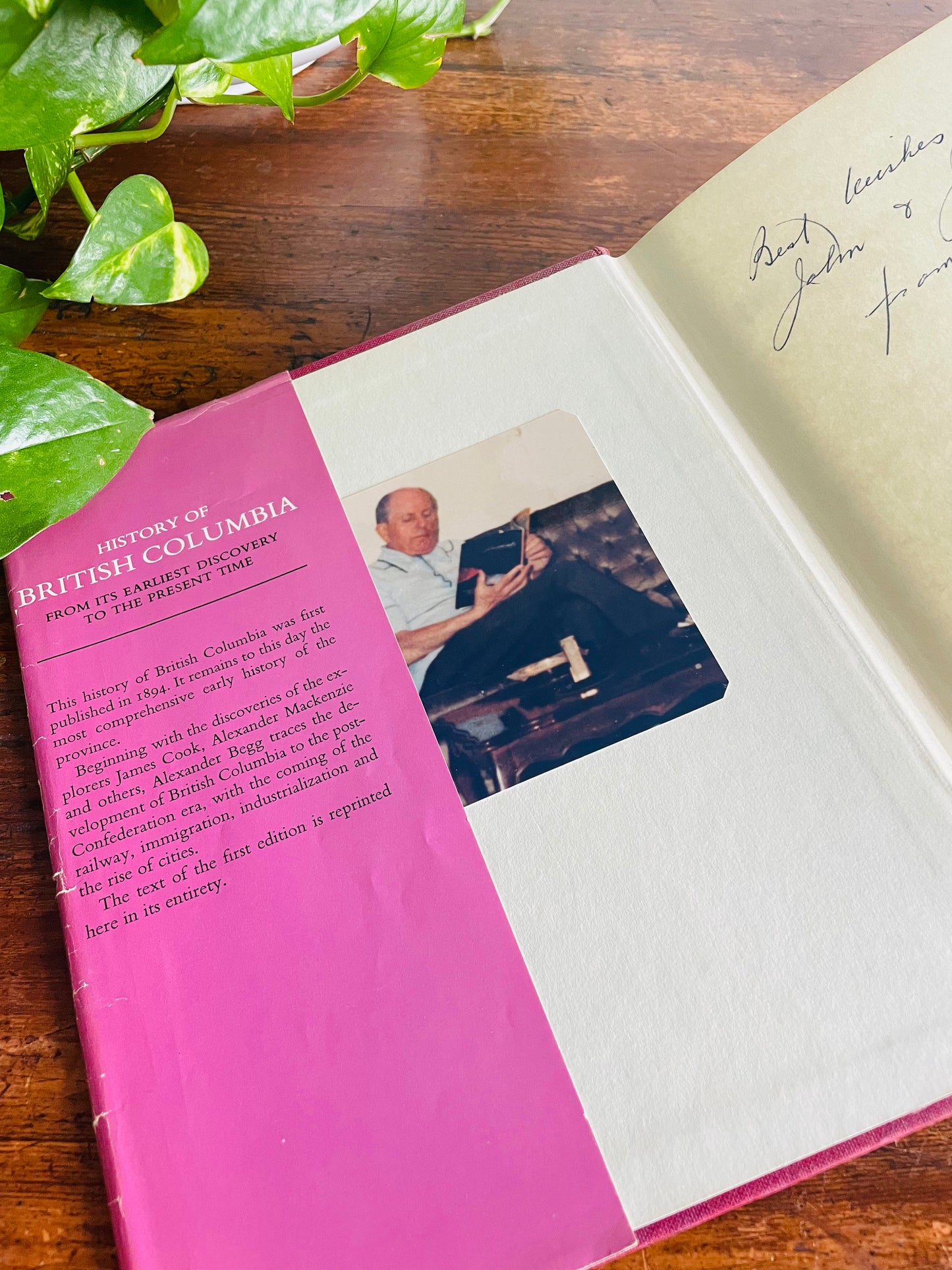 SIGNED BY GRANDSON of AUTHOR History of British Columbia Hardcover Book by Alexander Begg (1972)