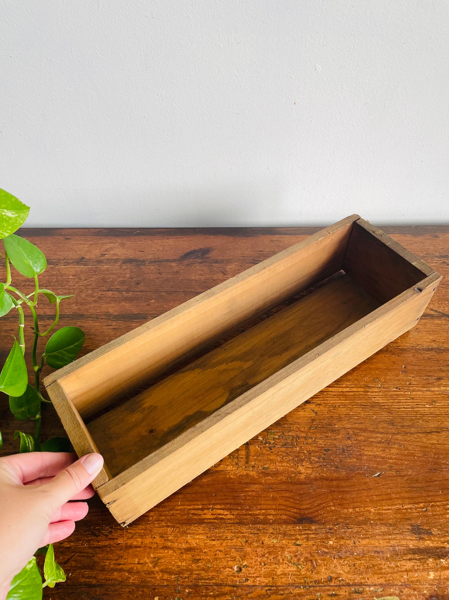 Vintage Slim Wooden Crate Box - From a Barn in Haldimand County - ONE CRATE - Crate D