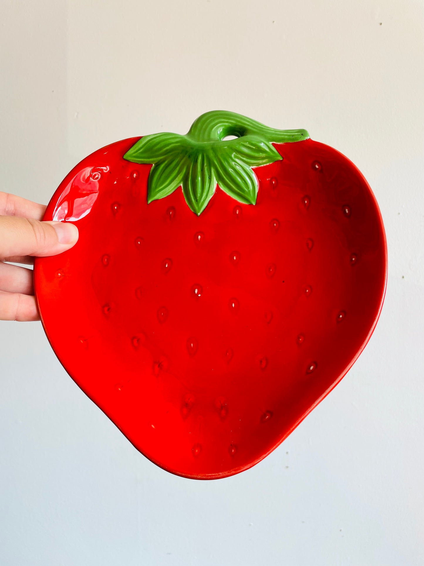 Vintage Adorable Strawberry Snack Plate or Trinket Dish