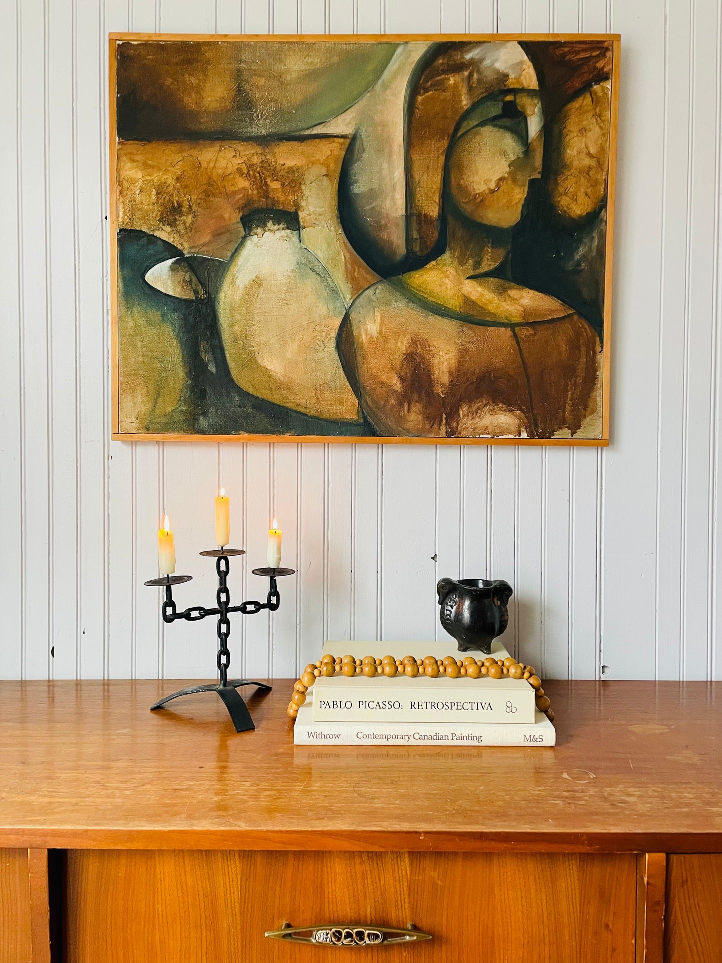 Solid Wood Beads on Rope - Necklace or Decor Piece