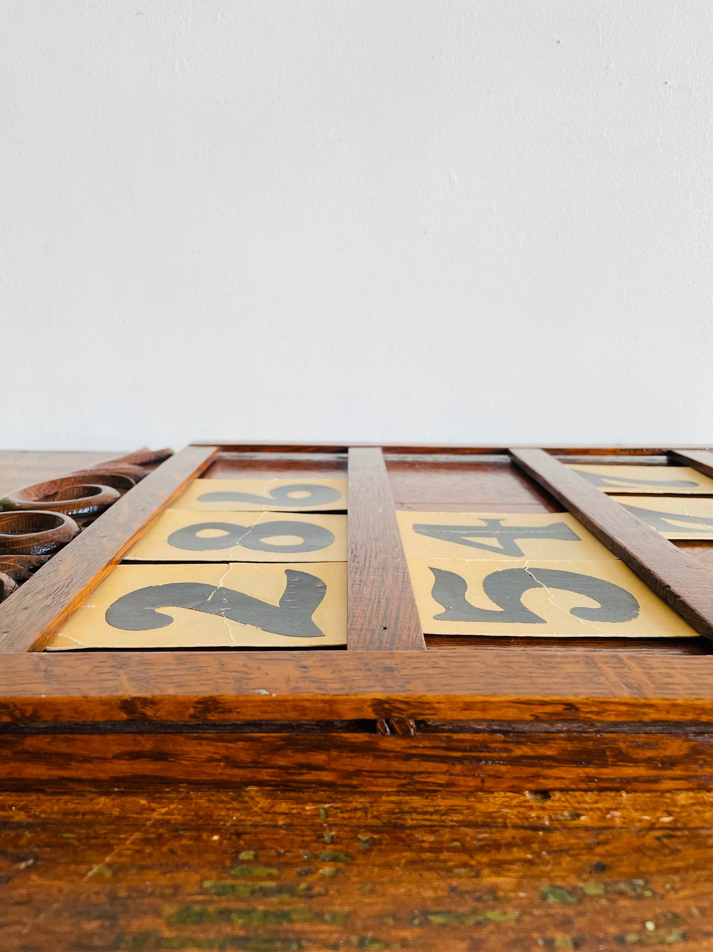 Antique Victorian Oak Wood Hymn Display Board - Includes 9 Number Cards - Found at Alberton Presbyterian Church, Alberton, Ontario (Built in 1878) - Church Salvage