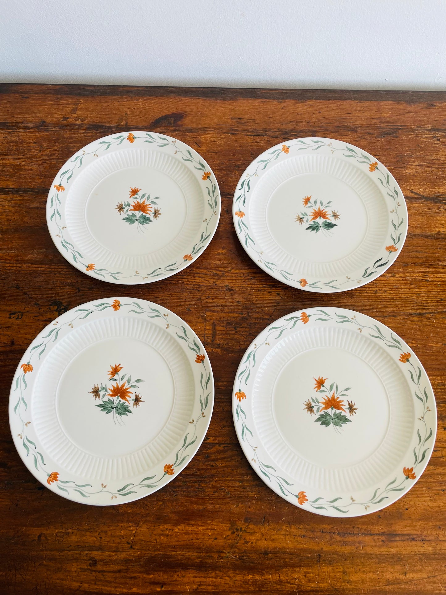 Adams Real English Ironstone Micratex Side Dish 8" Plates - Bittersweet Flower Pattern - Set of 4