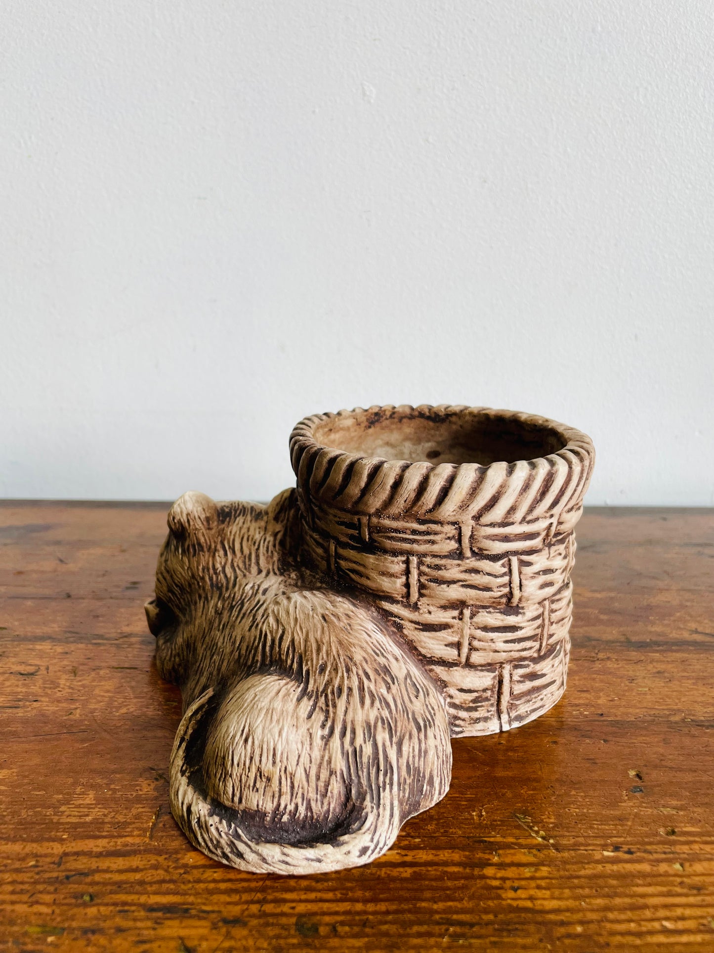 Pompadour 1984 Cute Cat with Yarn Planter Pot