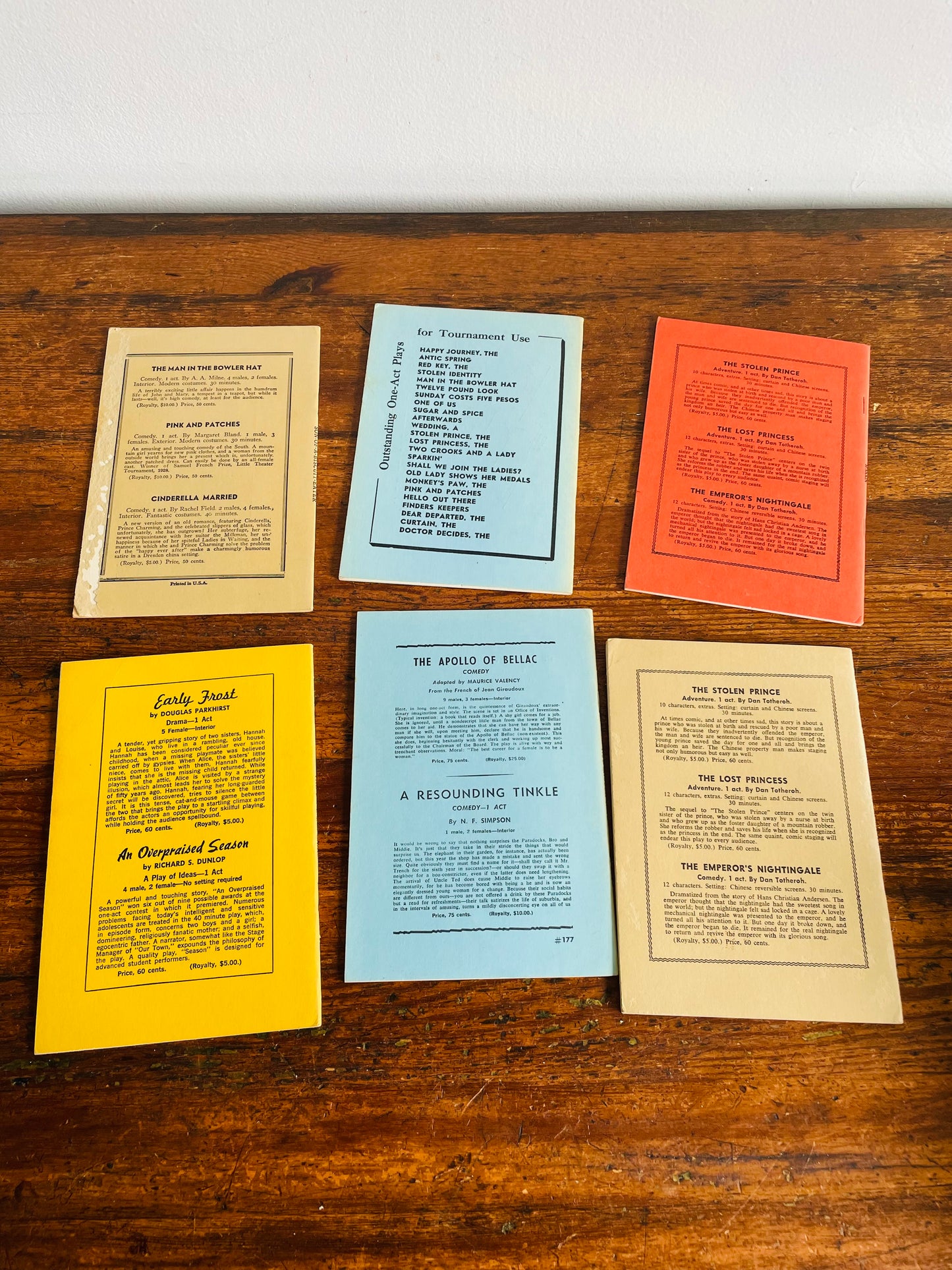 One-Act Plays & Comedy Paperback Book Bundle - Set of 6 Books - E. P. Conkle, Elaine May, Cleve Haubold, Bruce Kimes, Josephina Niggli