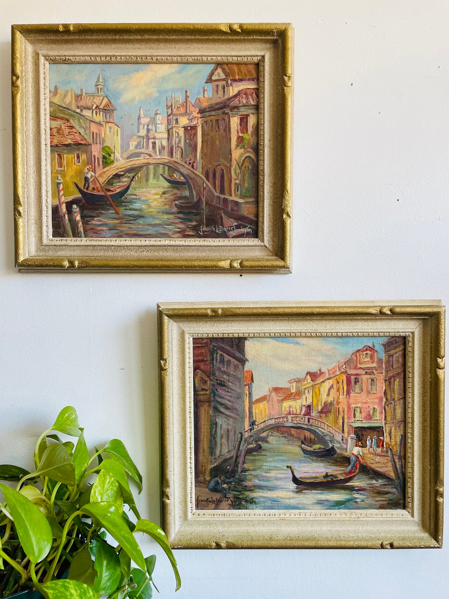 Vintage Original Art Painting Signed by Listed Hamilton Artist Juanita LeBarre Symington - "Venice 1978 Original Sketch"