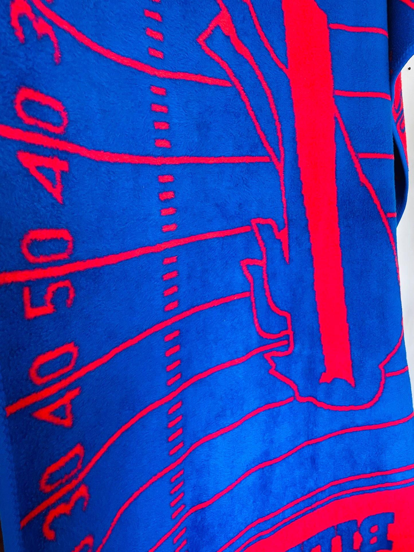 1990s The Northwest Company Buffalo Bills NFL Super Soft Red & Blue Fleece Reversible Stadium Throw Blanket