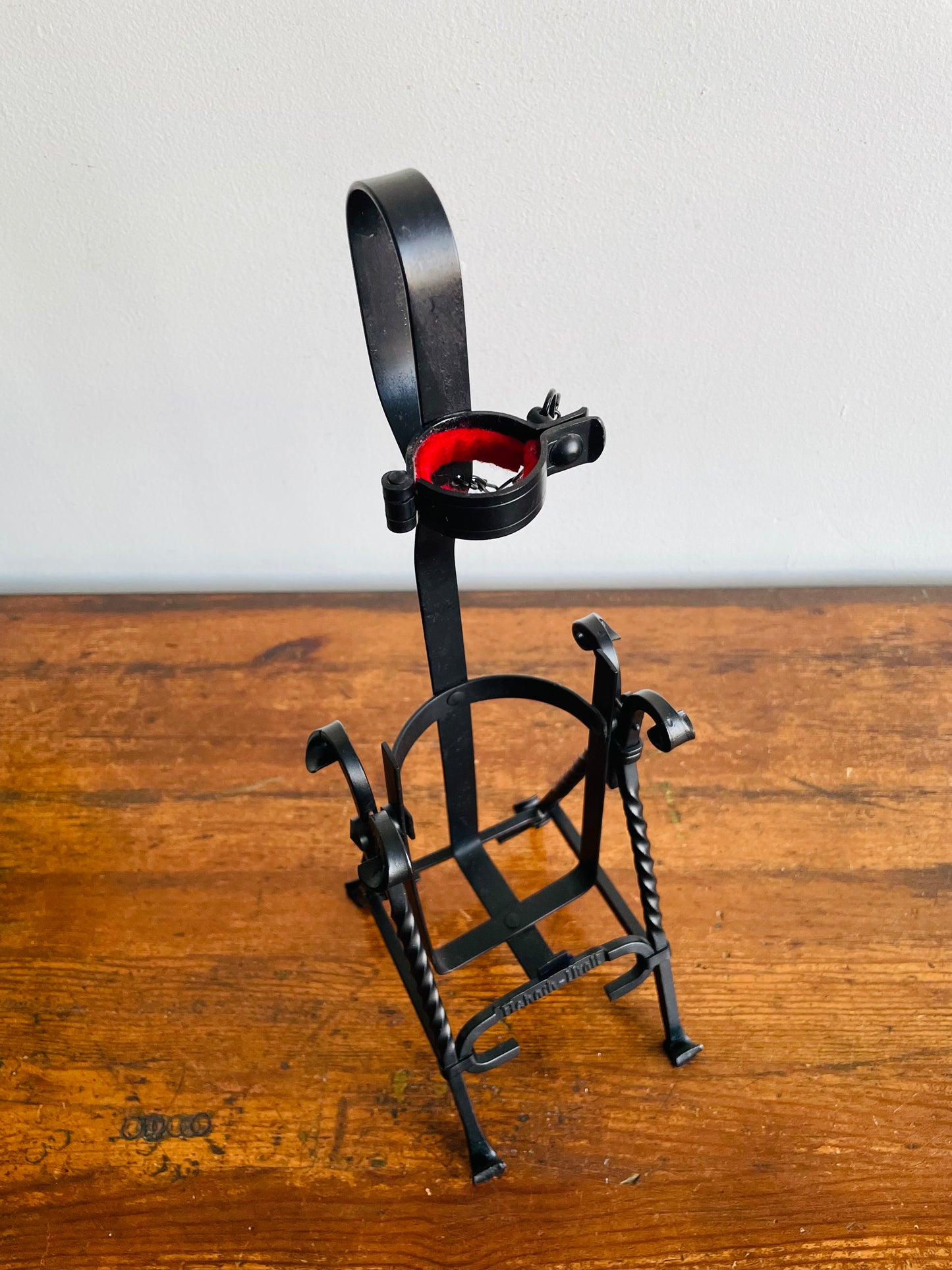 1960s Asbach Uralt Brandy Bottle Iron Swing Pour Cradle #1