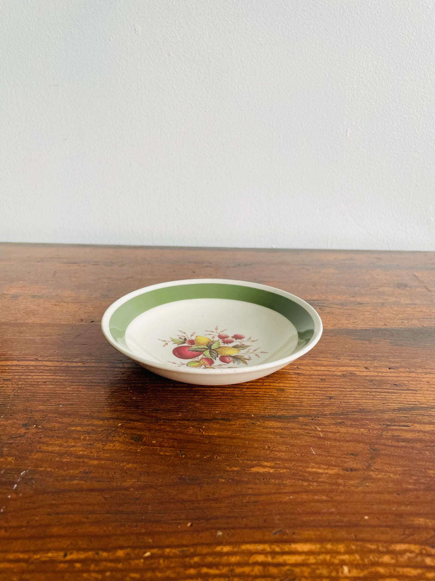 Crown Ducal Norvic Citrus Pattern Shallow Bowl Trinket Dish with Fruit Design - Made in England