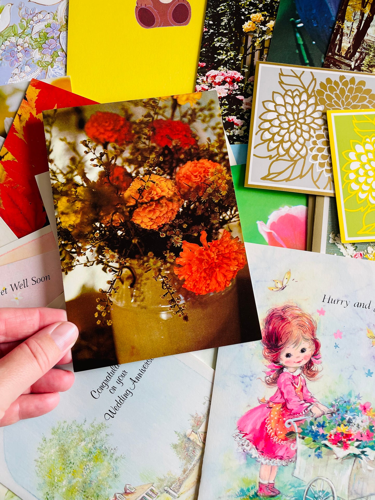 Vintage Box of Unused Assorted Greeting Cards for All Occasions - Set of 34 with Envelopes