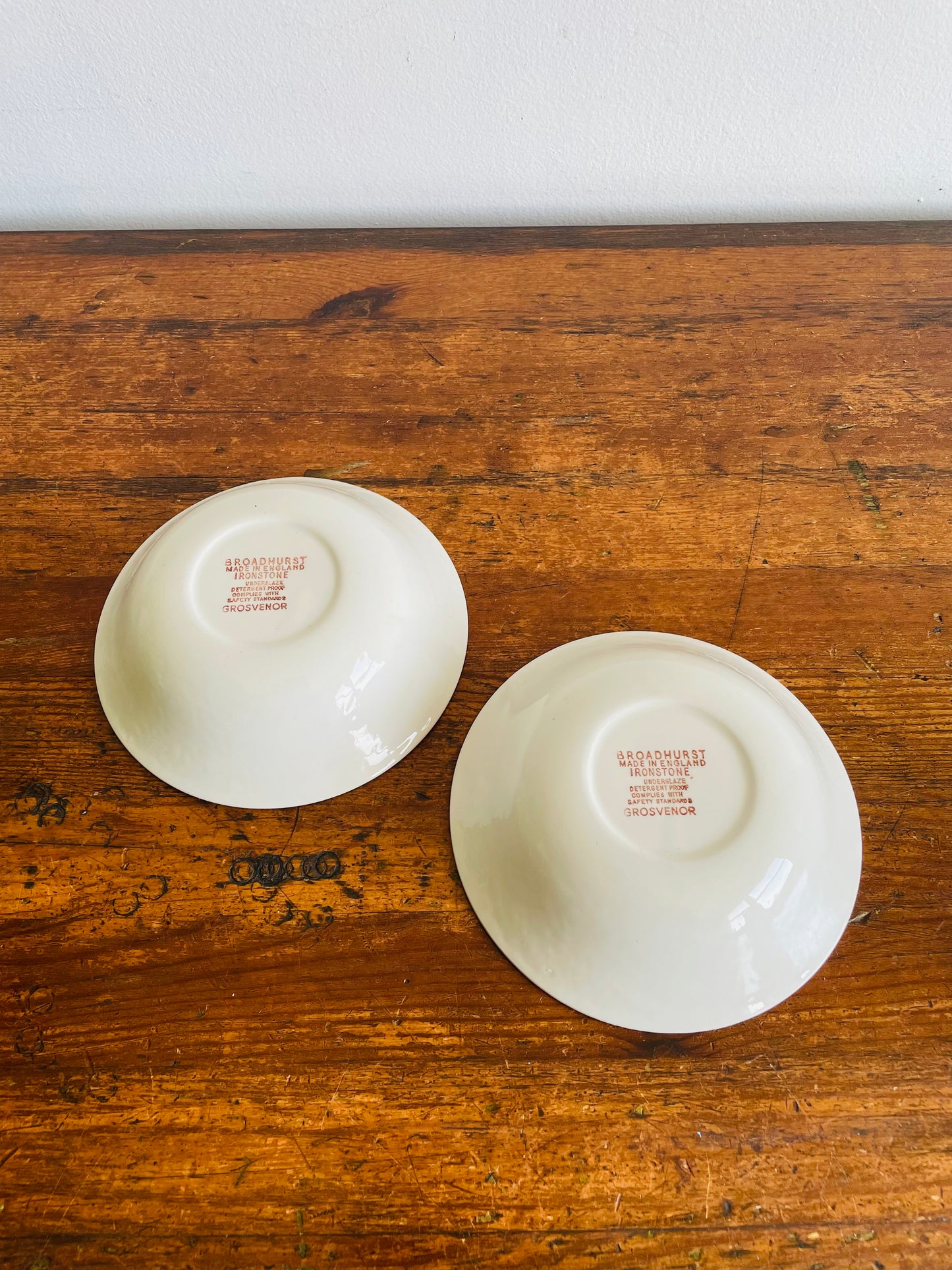 Broadhurst English Ironstone Cereal Bowls - Kathie Winkle Grosvenor Flower Pattern - Set of 2 - Found in Killarney, Ireland