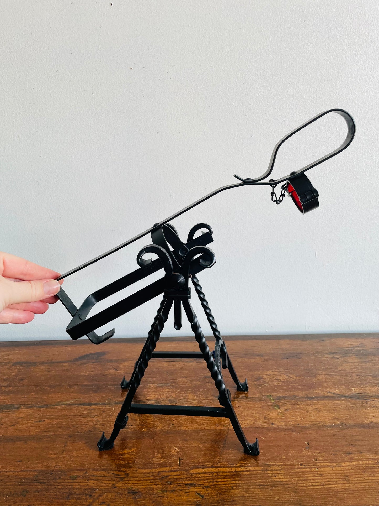 1960s Asbach Uralt Brandy Bottle Iron Swing Pour Cradle #1