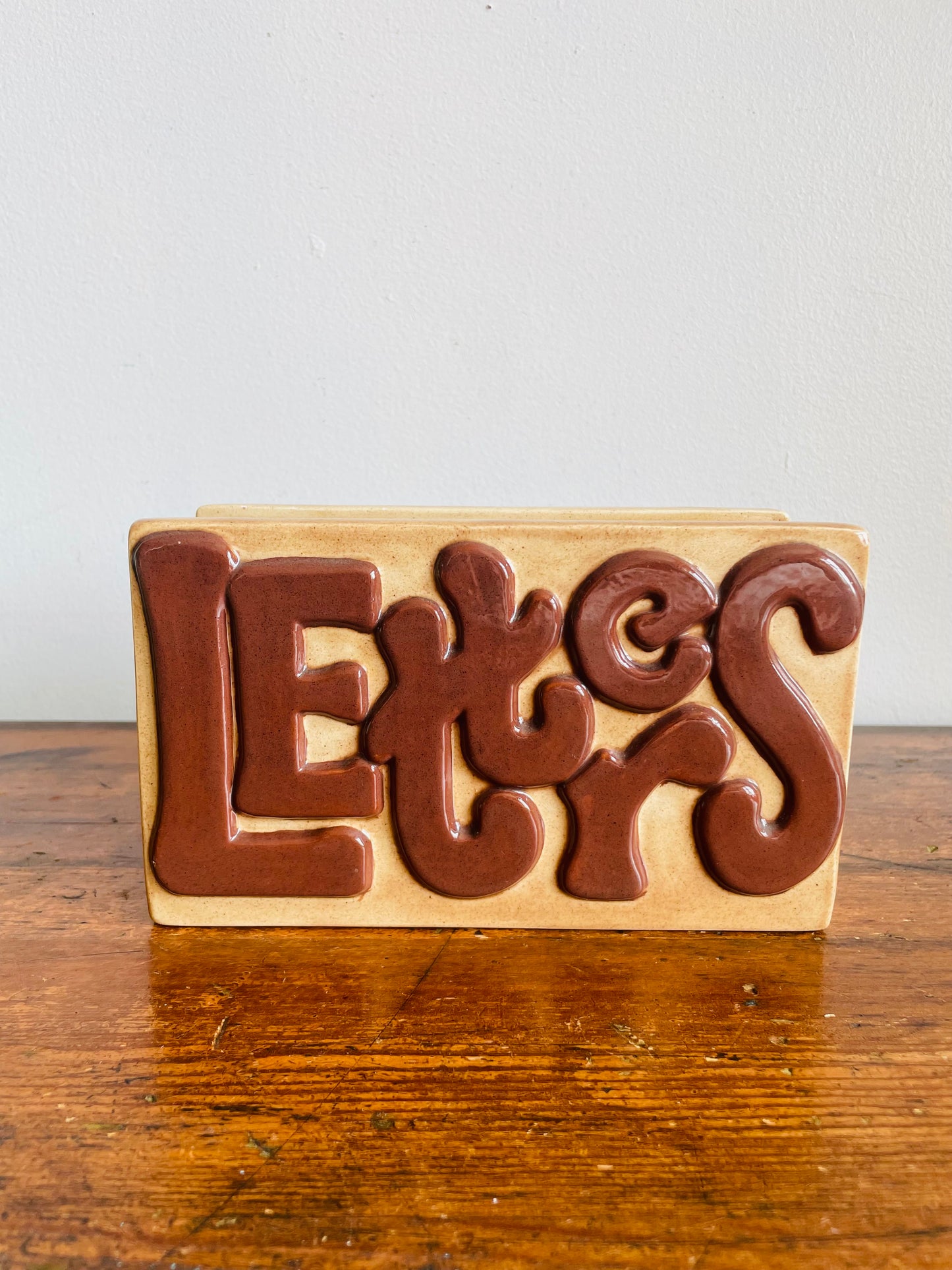 1982 Letters Mail Holder in Bubble Font - Hand Painted & Signed by DR