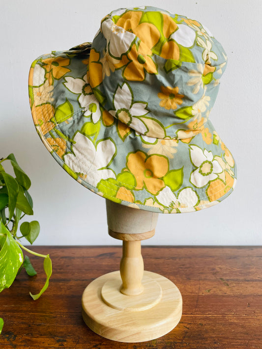 Floral Patterned Bucket Sun Hat - Made in Japan