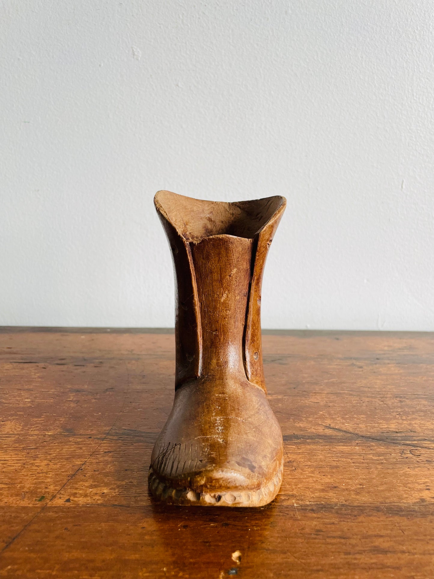 Handmade Wooden Boot Shoe - Carved From a Single Piece of Wood!