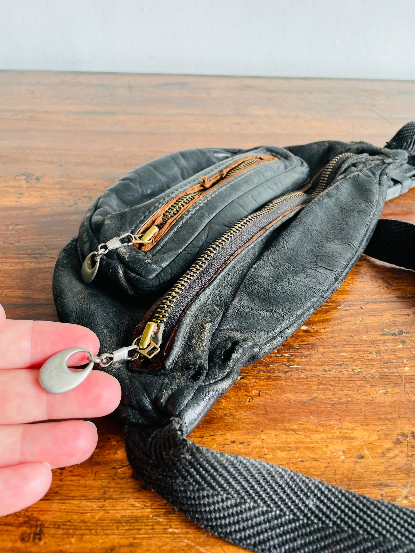 Belt Waist Pouch with Zippered Compartments - Made in Canada