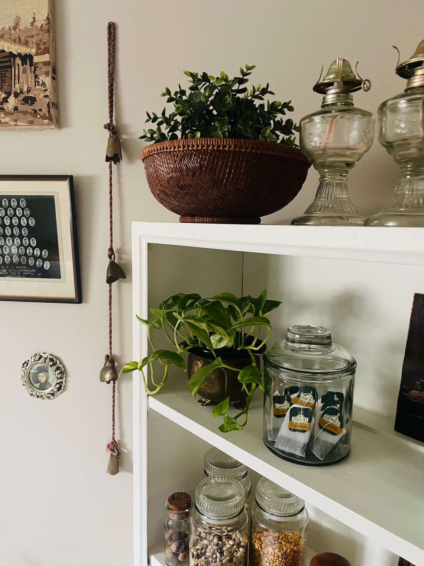 An Qing China Flying Birds Clear Glass Oil Lamps - Set of 2